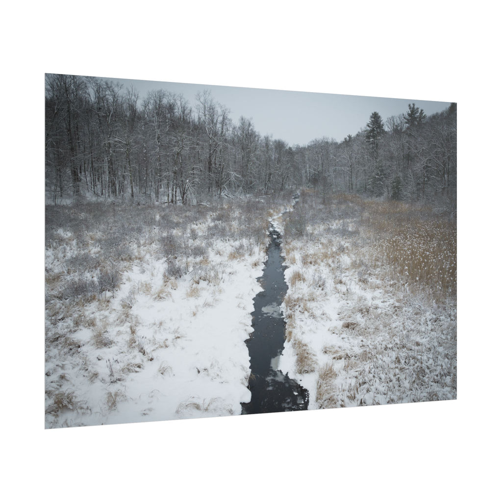 Winter - Montgomery, MA - Moose Meadow Brook - Rolled Poster