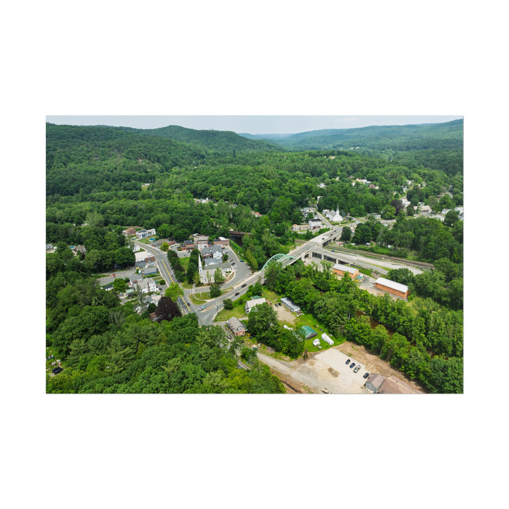 Downtown - Huntington, MA - Rolled Poster