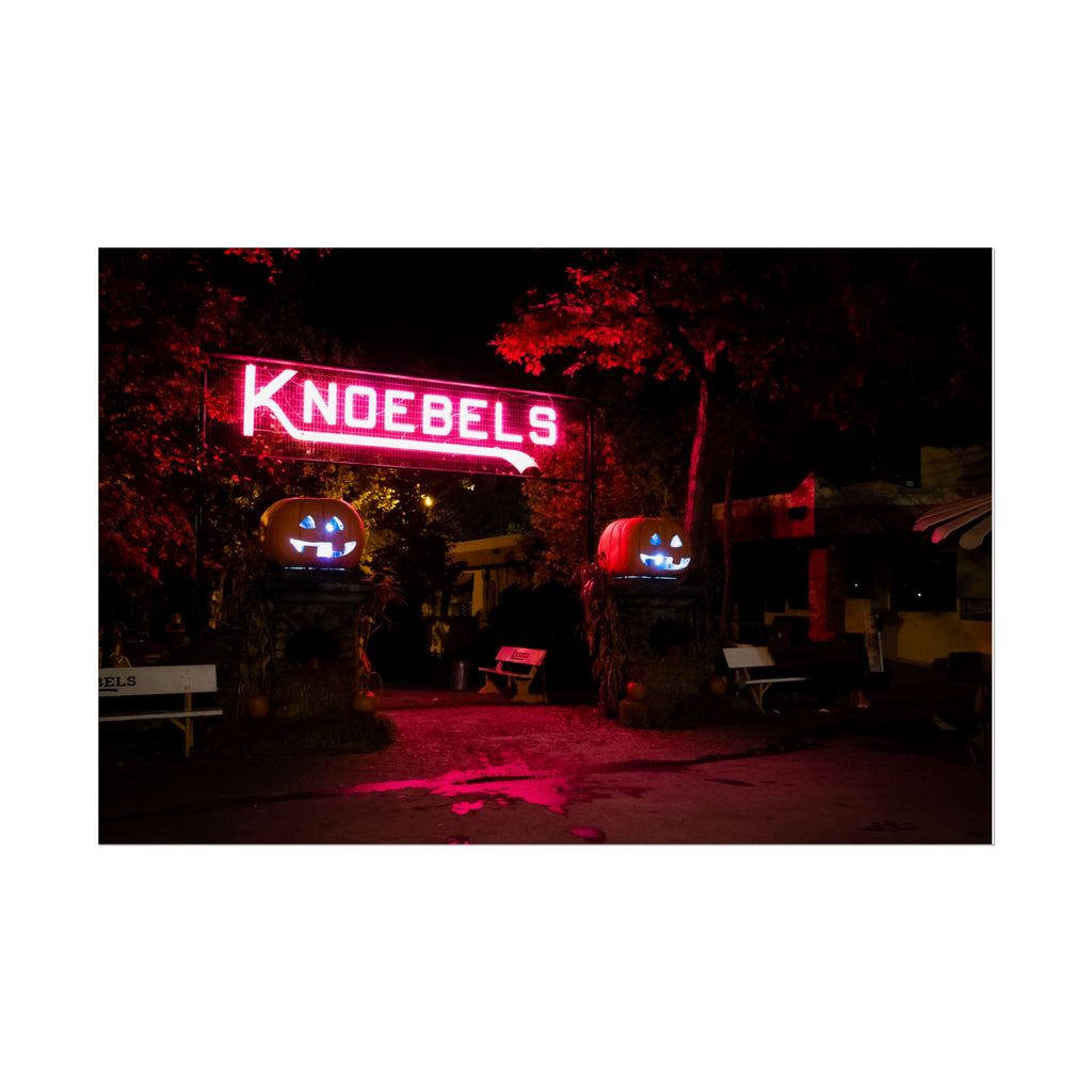 Knoebels Neon Sign During Halloween - Rolled Poster