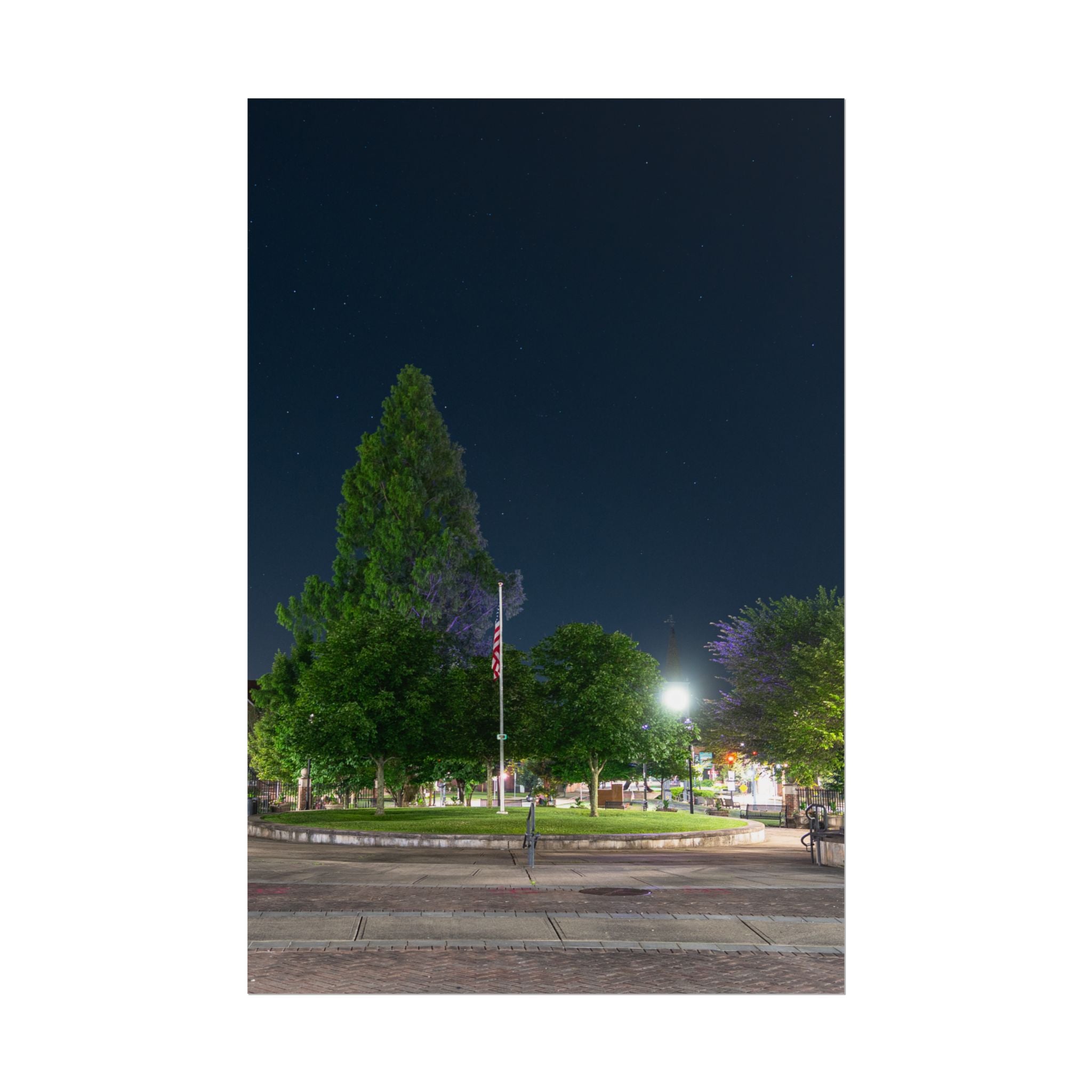 Downtown at Night - Westfield, MA - Rolled Poster