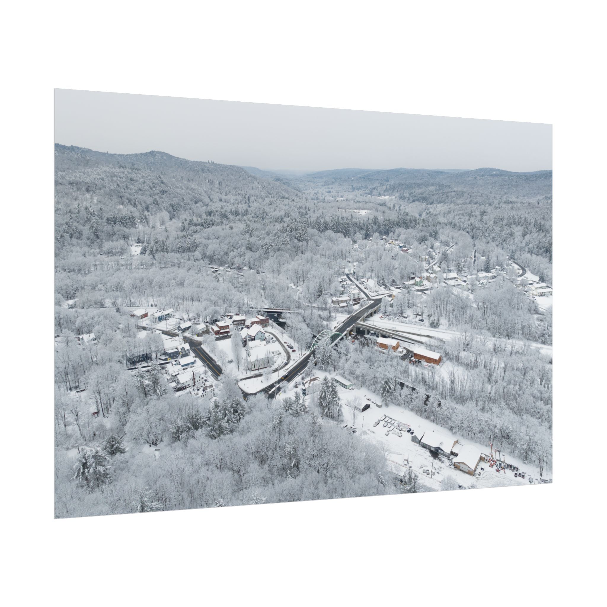 Winter - Downtown - Huntington, MA - Rolled Poster