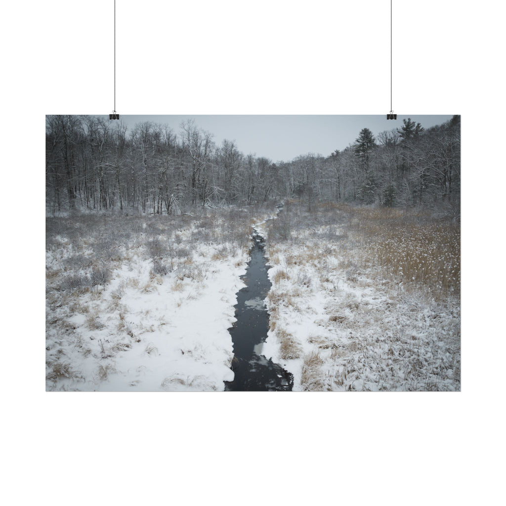 Winter - Montgomery, MA - Moose Meadow Brook - Rolled Poster