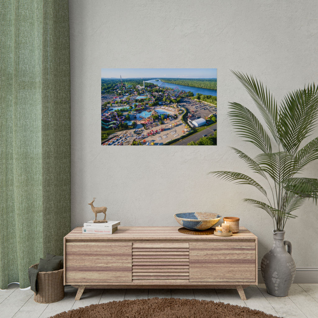 Aerial Park View - Six Flags New England - Rolled Poster