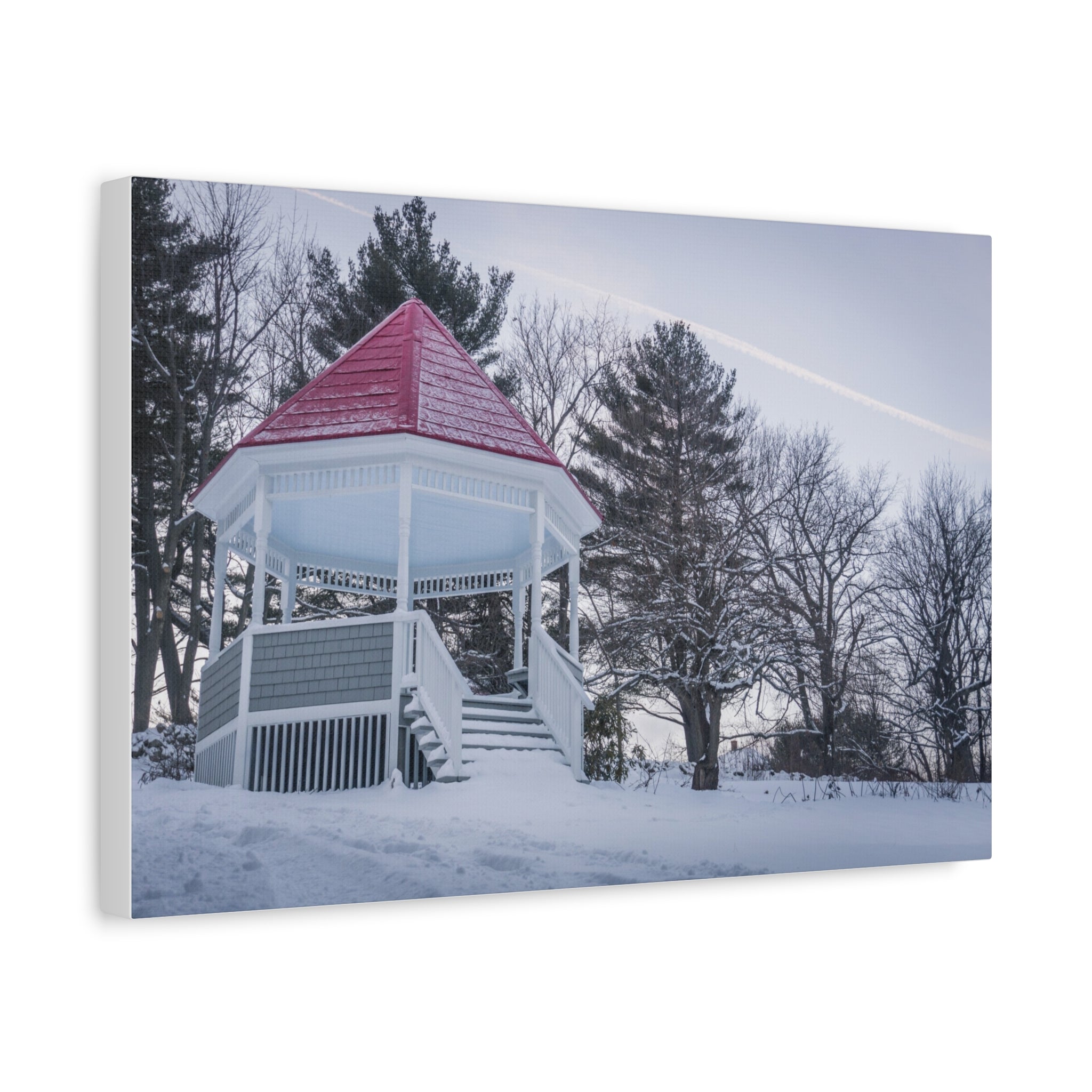 Watson Park Gazebo in the Wintertime - Blandford, MA - Canvas
