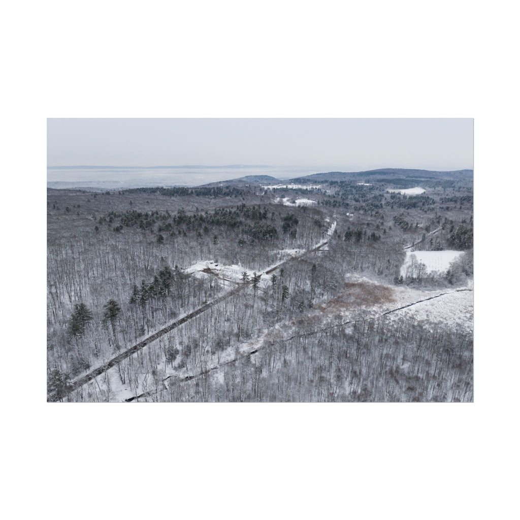 Wintertime - Montgomery, MA - Main Rd - Rolled Poster