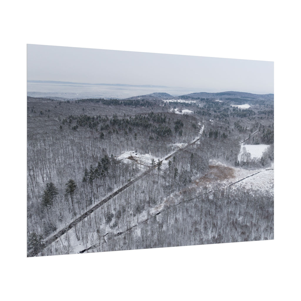 Wintertime - Montgomery, MA - Main Rd - Rolled Poster