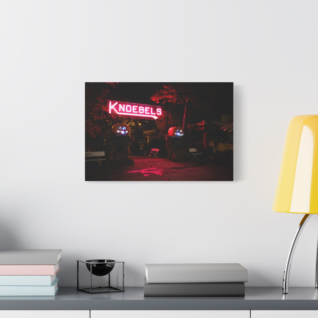 Knoebels Neon Sign During Halloween - Canvas