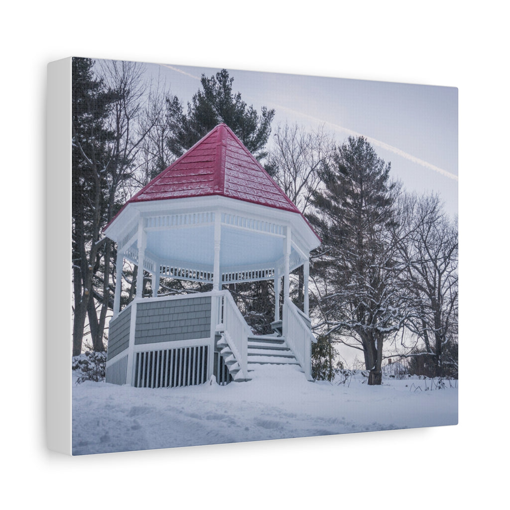 Watson Park Gazebo in the Wintertime - Blandford, MA - Canvas