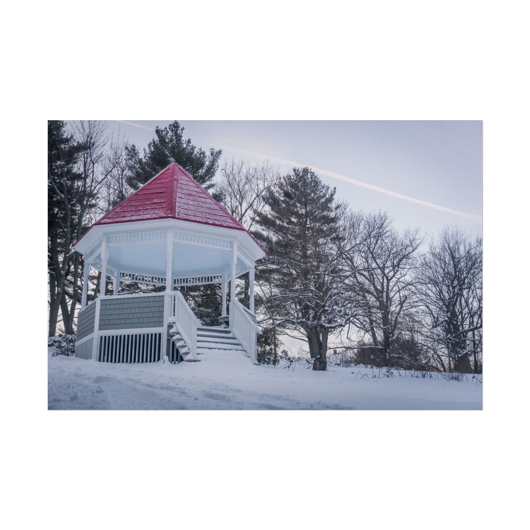 Watson Park Gazebo in the Wintertime - Blandford, MA - Rolled Poster