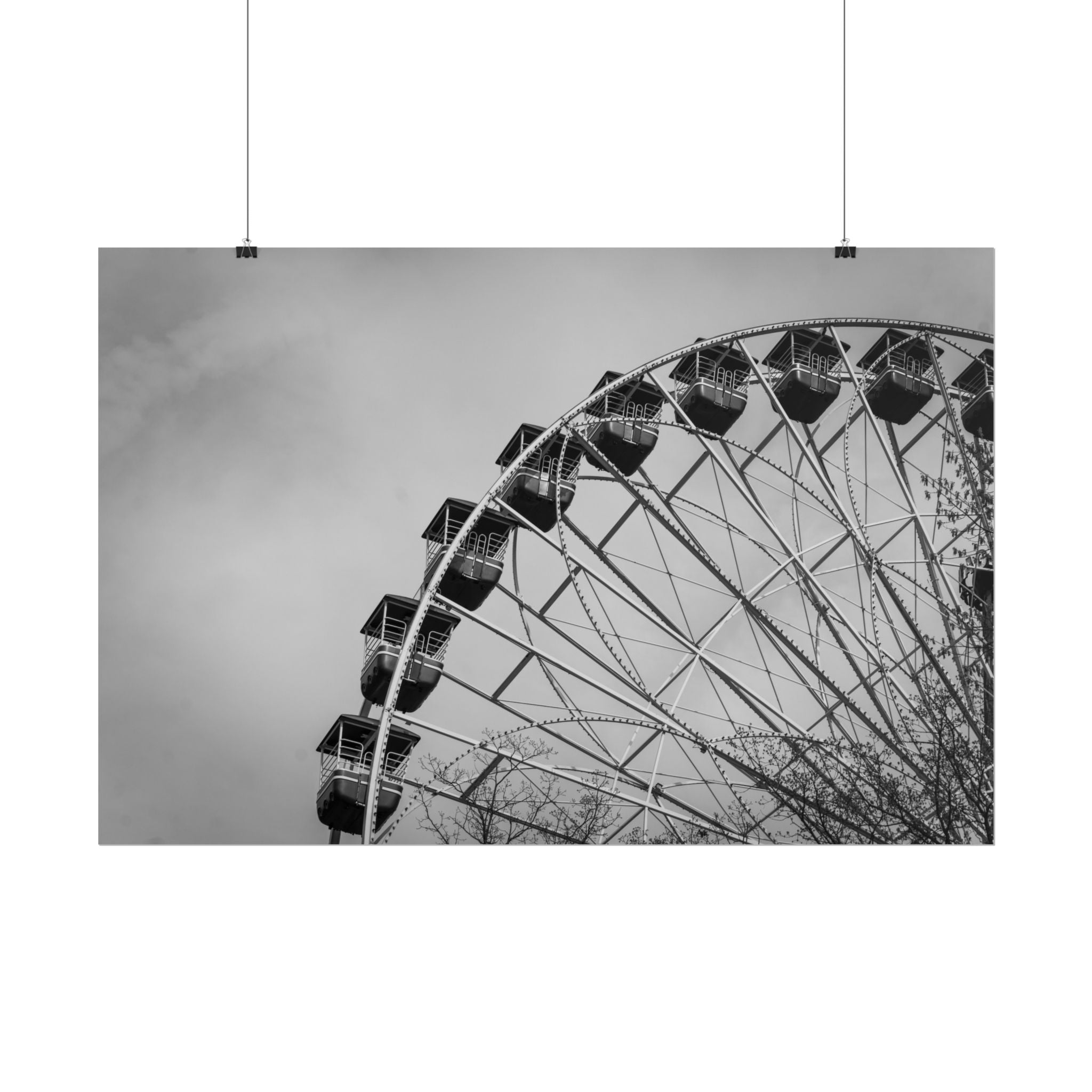 B&W Ferris Wheel - Six Flags Great Adventure - Rolled Poster
