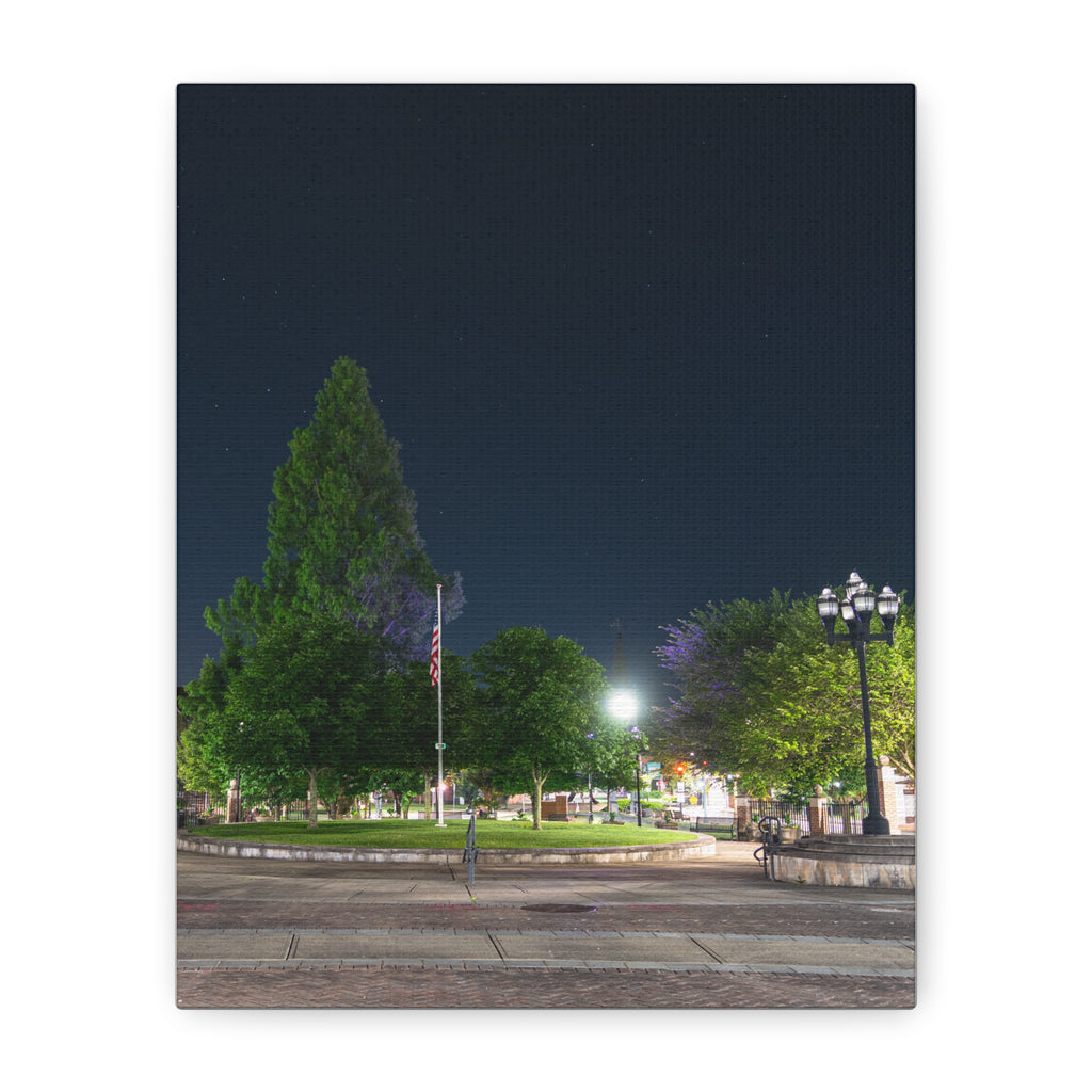 Downtown at Night - Westfield, MA - Canvas