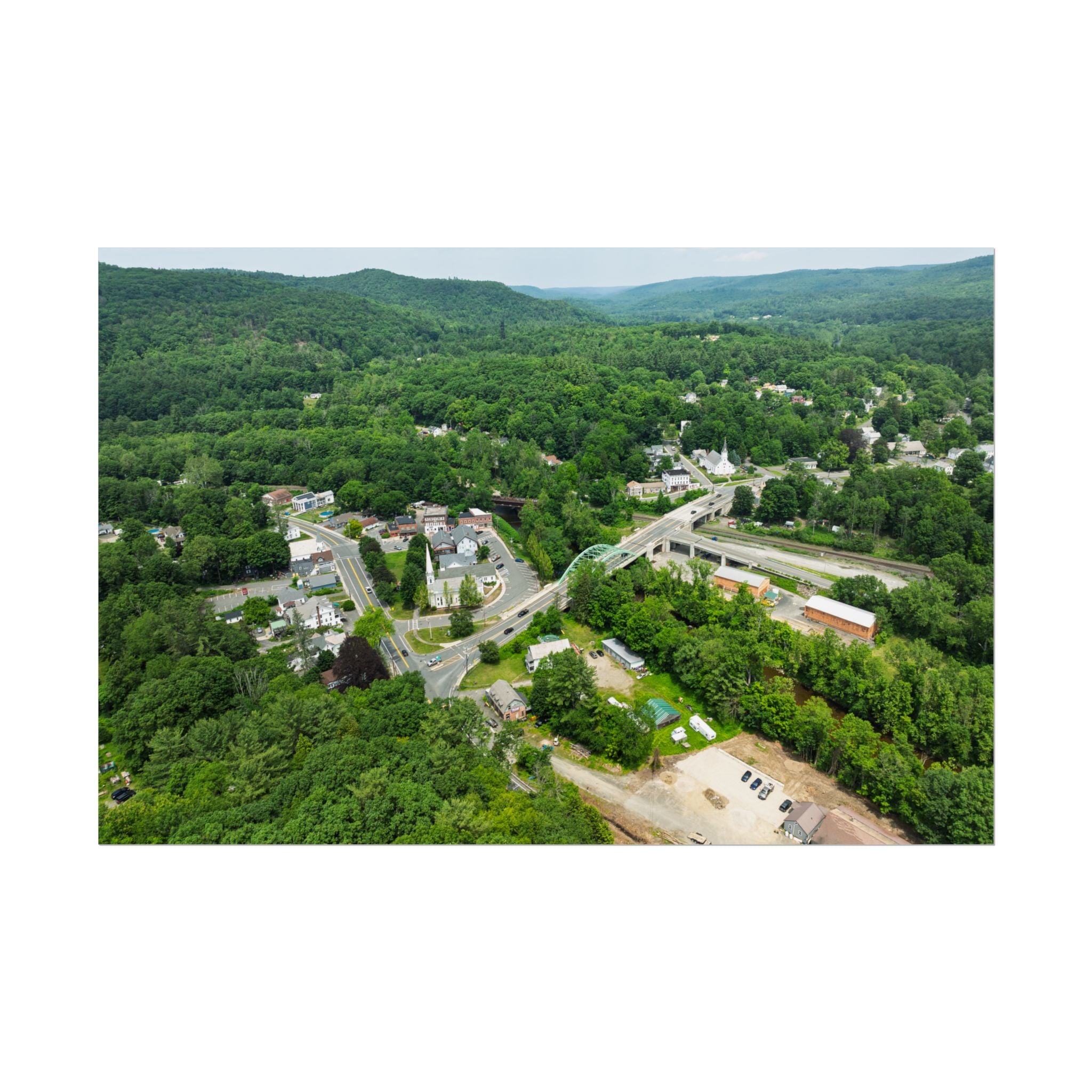 Downtown - Huntington, MA - Rolled Poster