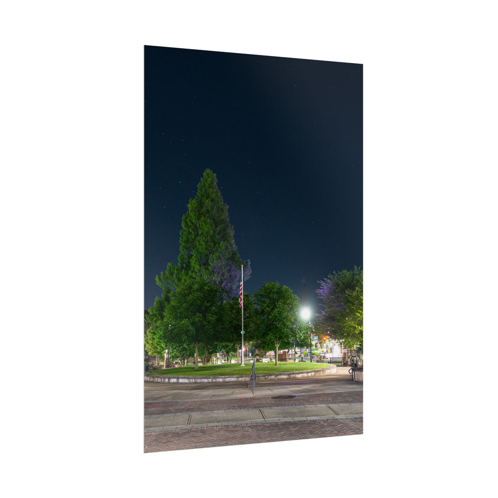 Downtown at Night - Westfield, MA - Rolled Poster