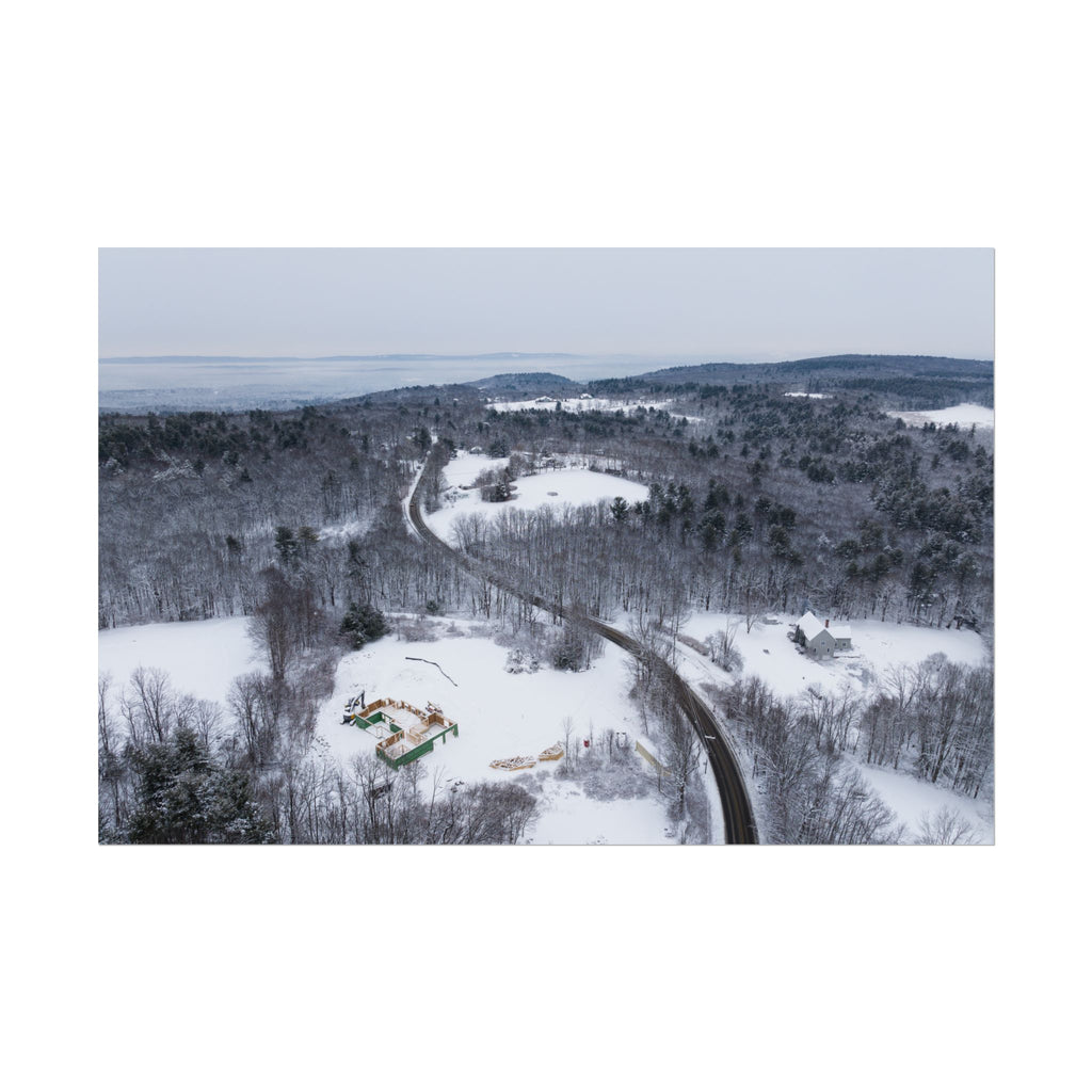 Winter - Montgomery, MA - Main Rd - Rolled Poster