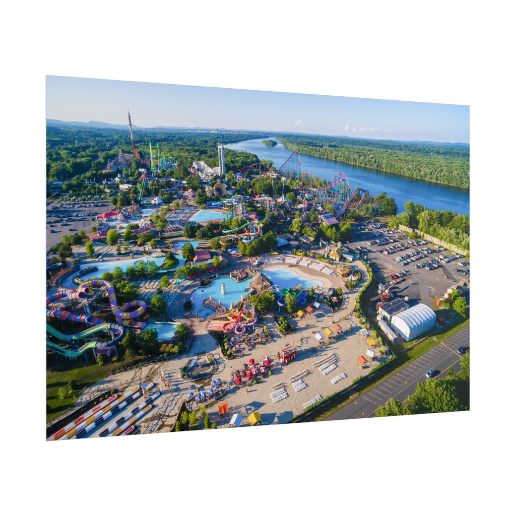 Aerial Park View - Six Flags New England - Rolled Poster