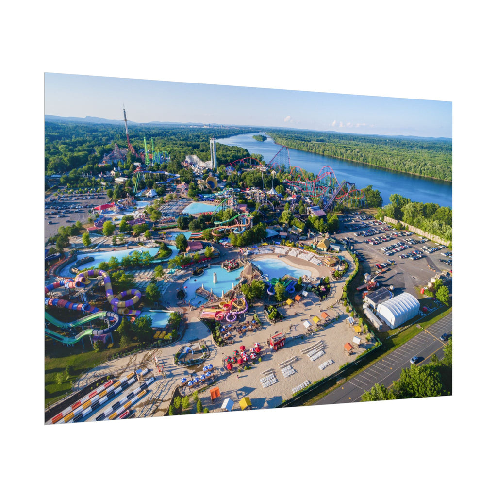 Aerial Park View - Six Flags New England - Rolled Poster