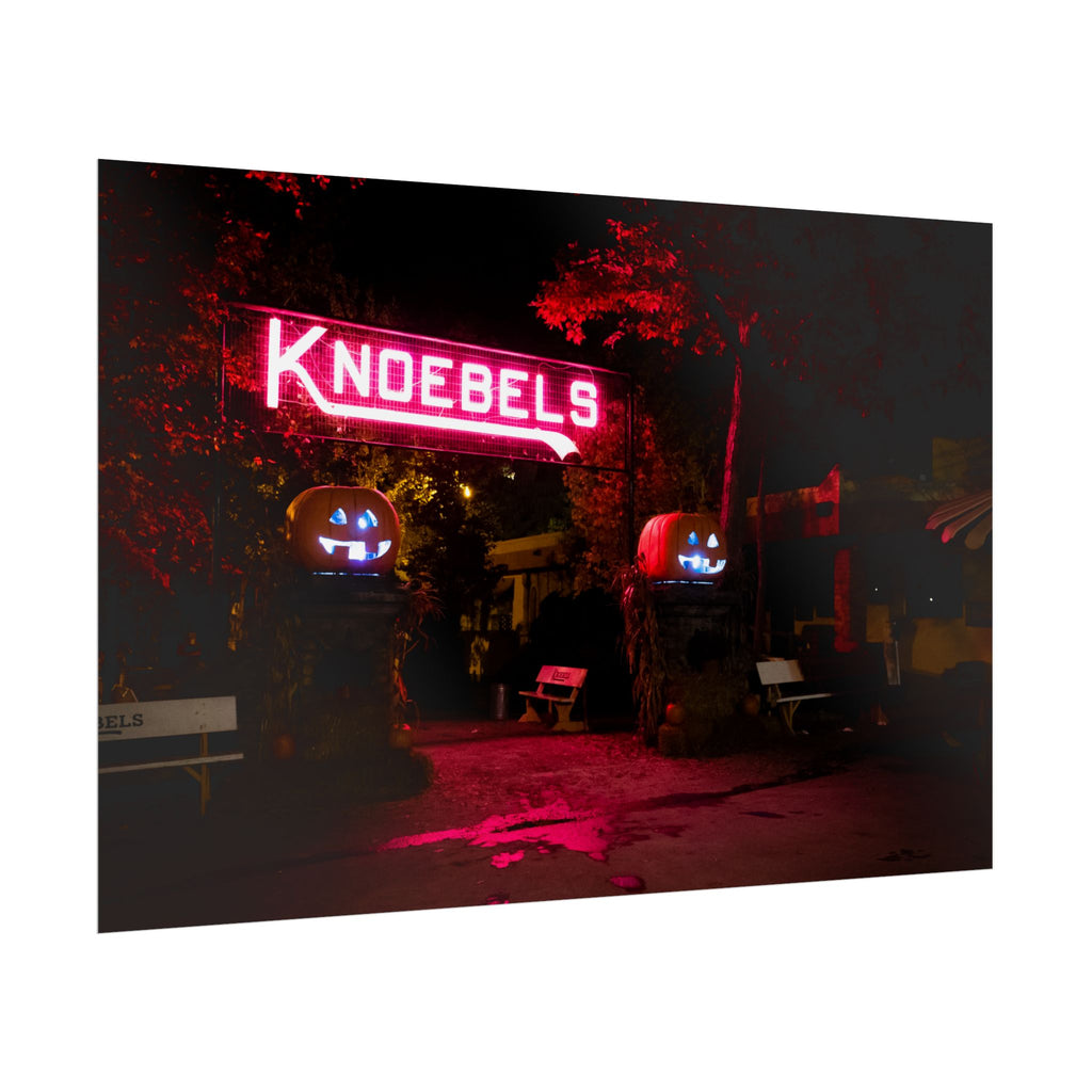 Knoebels Neon Sign During Halloween - Rolled Poster