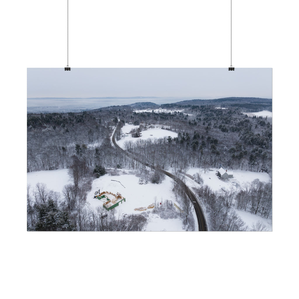 Winter - Montgomery, MA - Main Rd - Rolled Poster