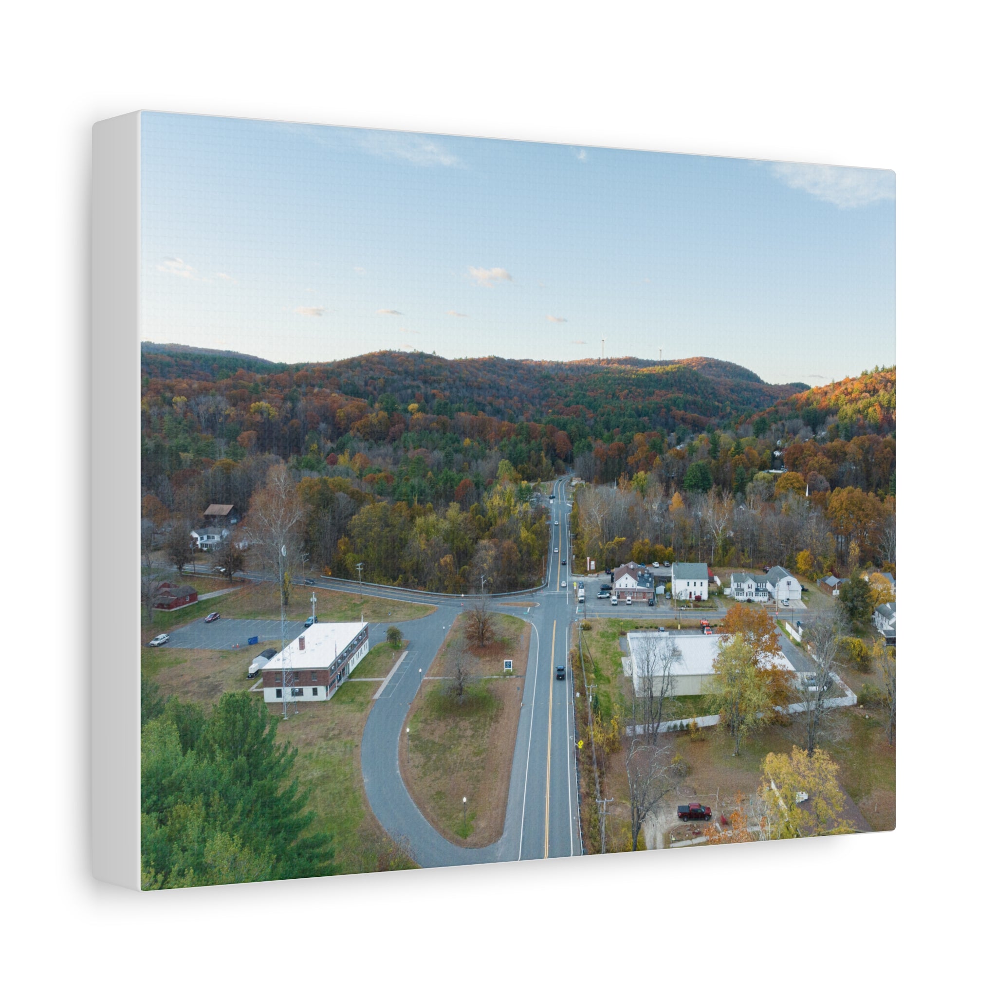 Downtown Fall Sunset - Russell, MA - Canvas