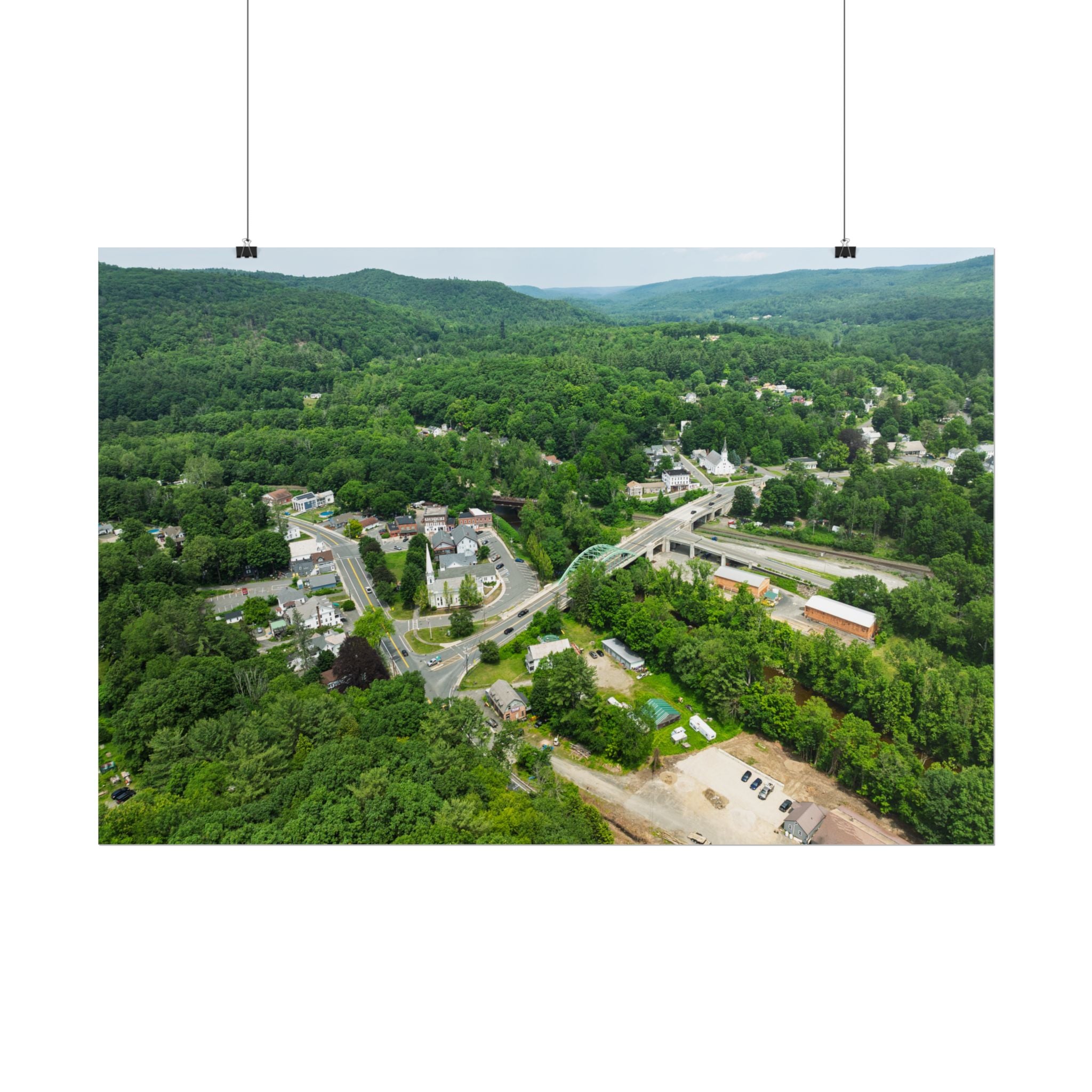 Downtown - Huntington, MA - Rolled Poster