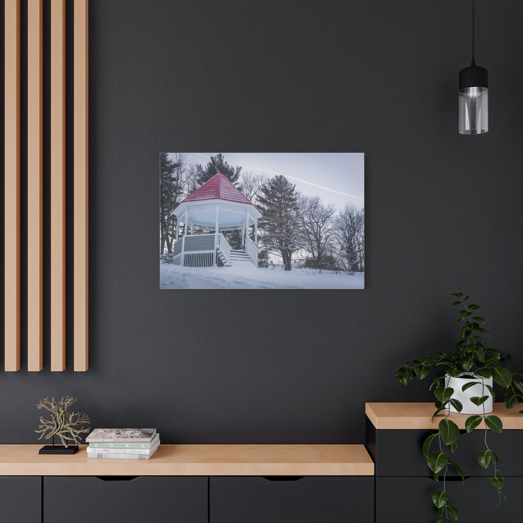 Watson Park Gazebo in the Wintertime - Blandford, MA - Canvas