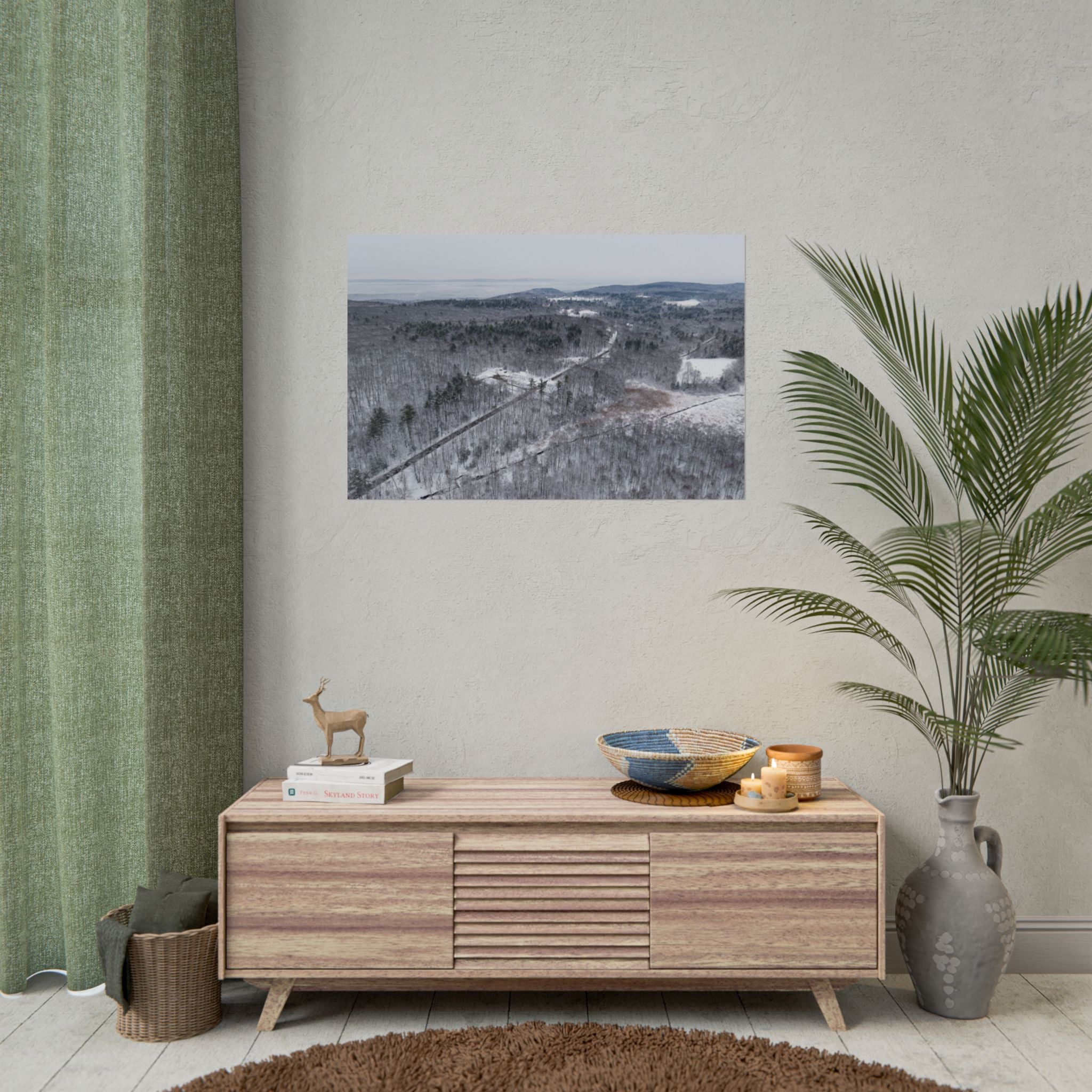 Wintertime - Montgomery, MA - Main Rd - Rolled Poster