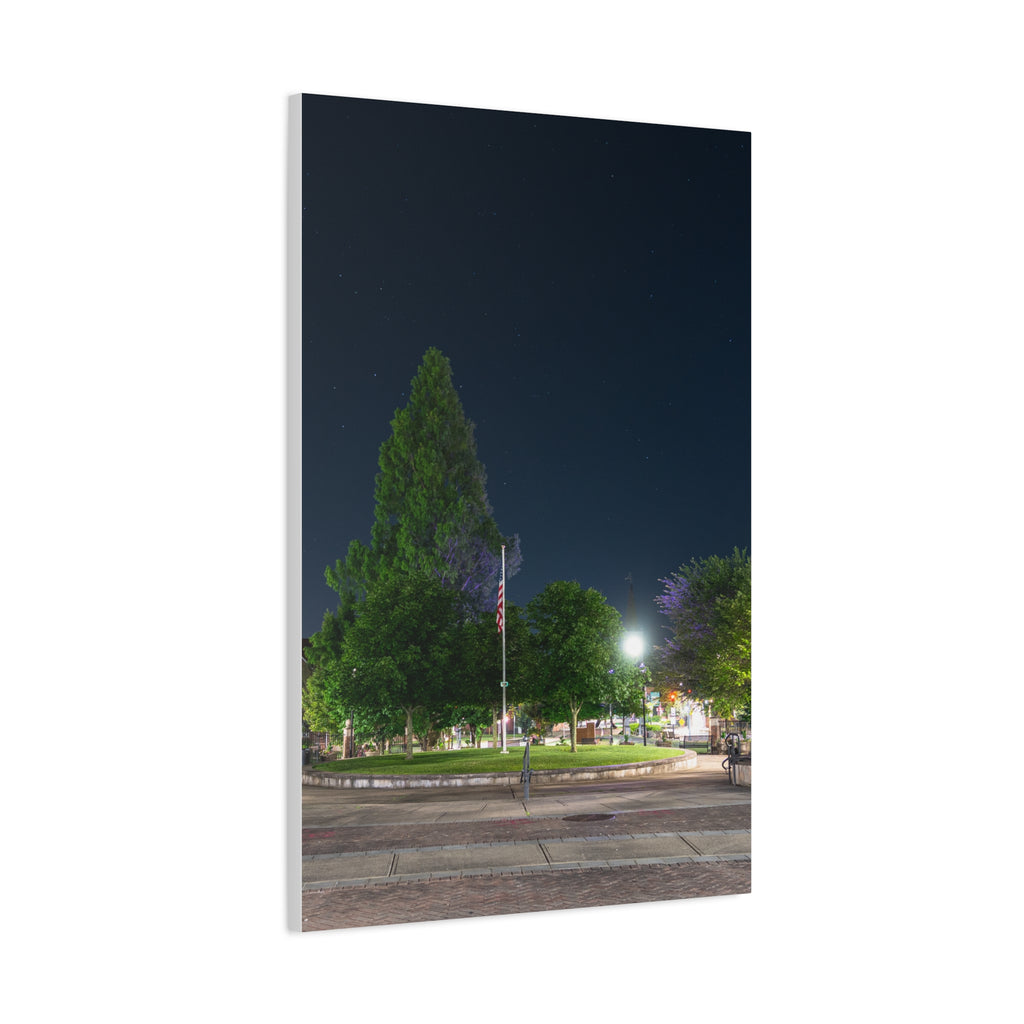 Downtown at Night - Westfield, MA - Canvas