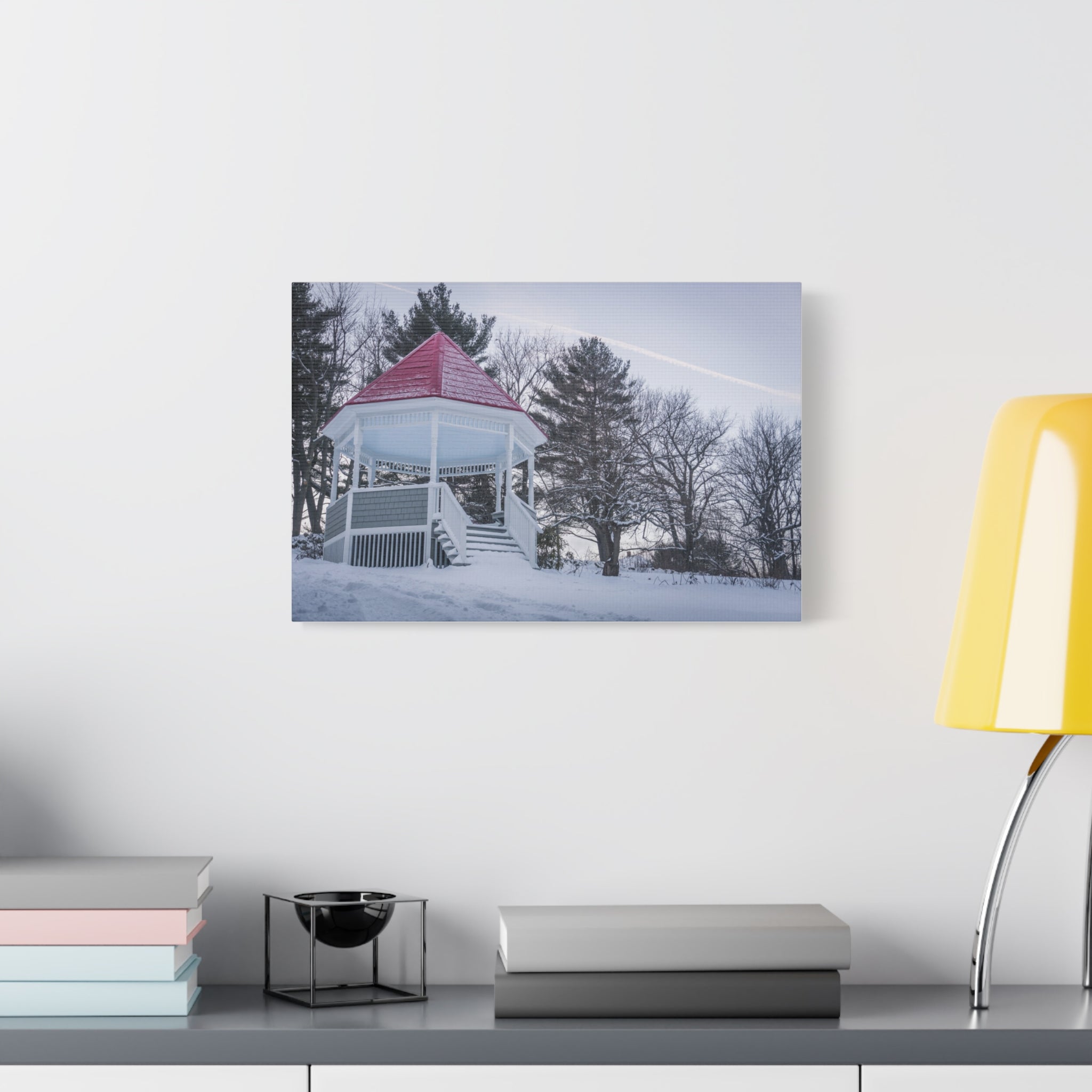 Watson Park Gazebo in the Wintertime - Blandford, MA - Canvas