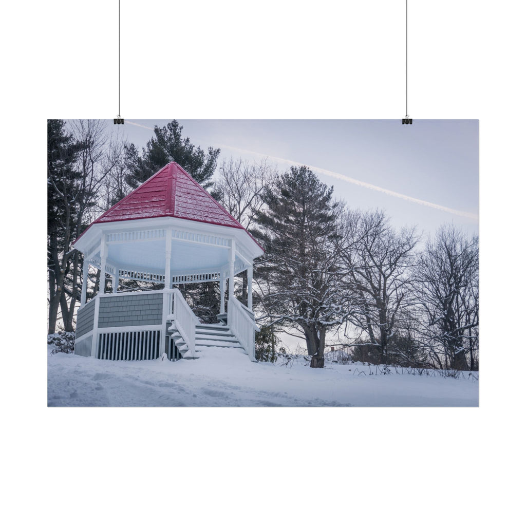 Watson Park Gazebo in the Wintertime - Blandford, MA - Rolled Poster
