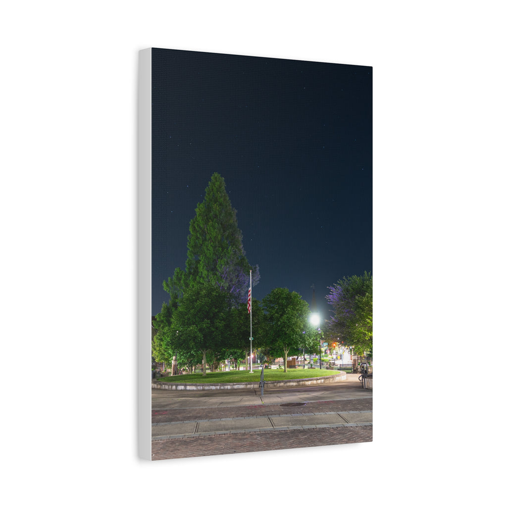 Downtown at Night - Westfield, MA - Canvas