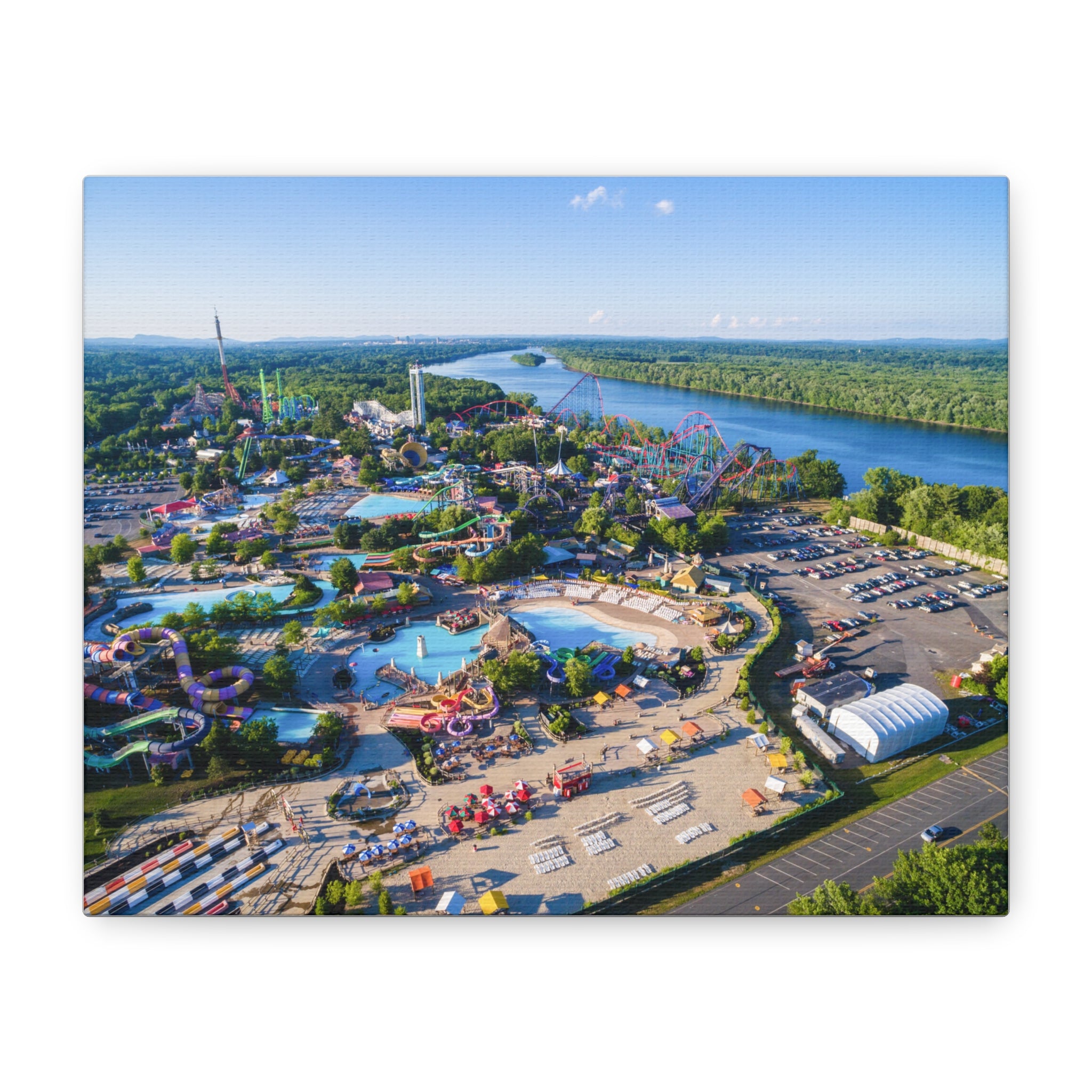 Aerial Park View - Six Flags New England - Canvas