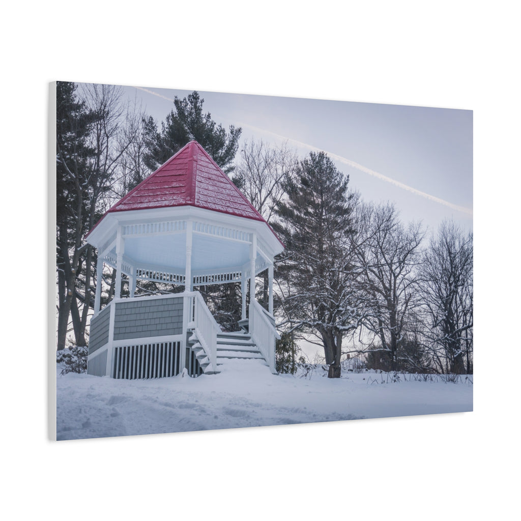 Watson Park Gazebo in the Wintertime - Blandford, MA - Canvas
