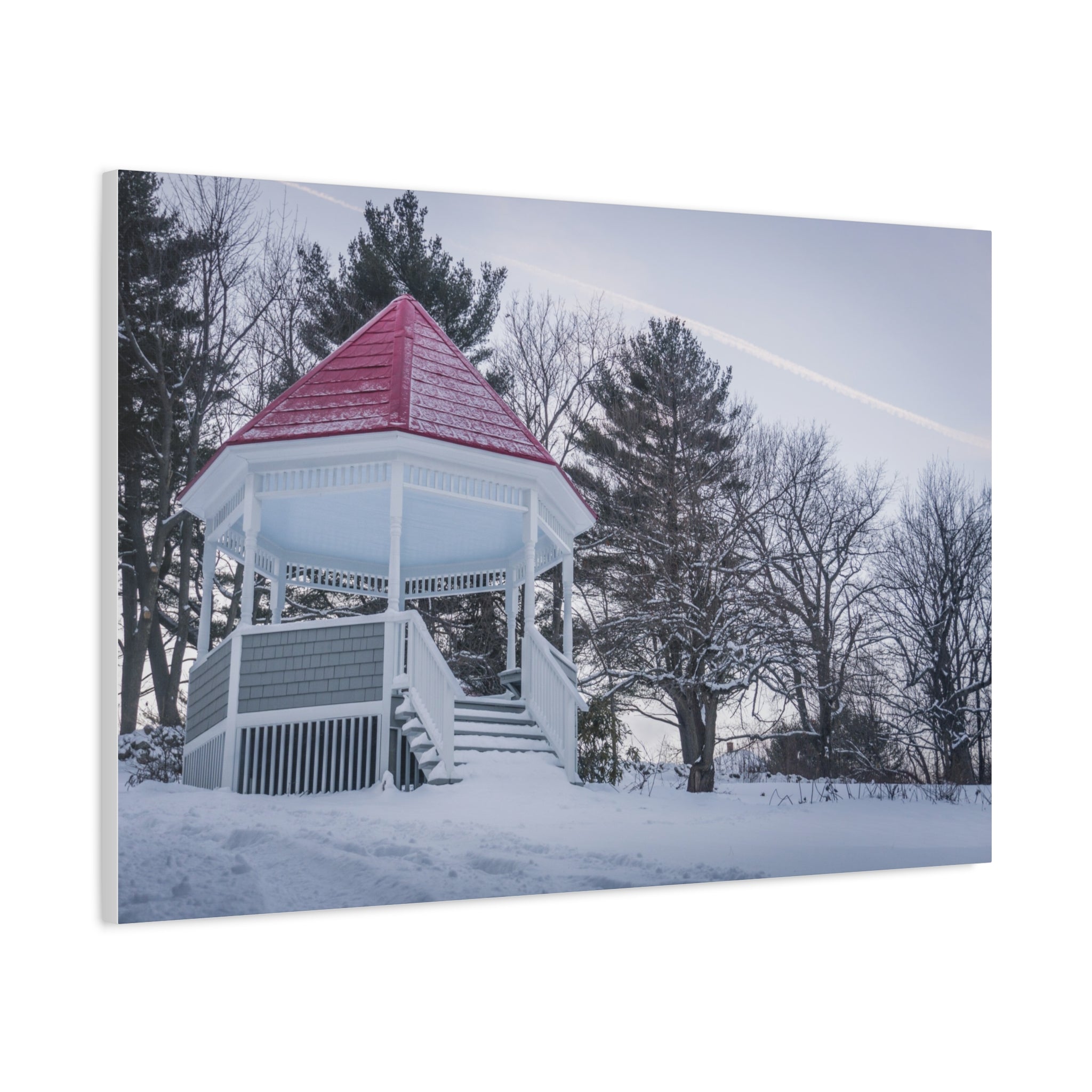 Watson Park Gazebo in the Wintertime - Blandford, MA - Canvas