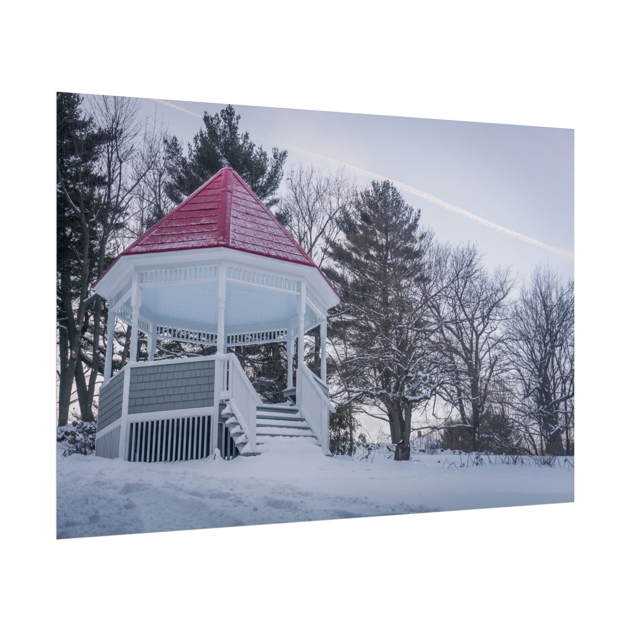 Watson Park Gazebo in the Wintertime - Blandford, MA - Rolled Poster