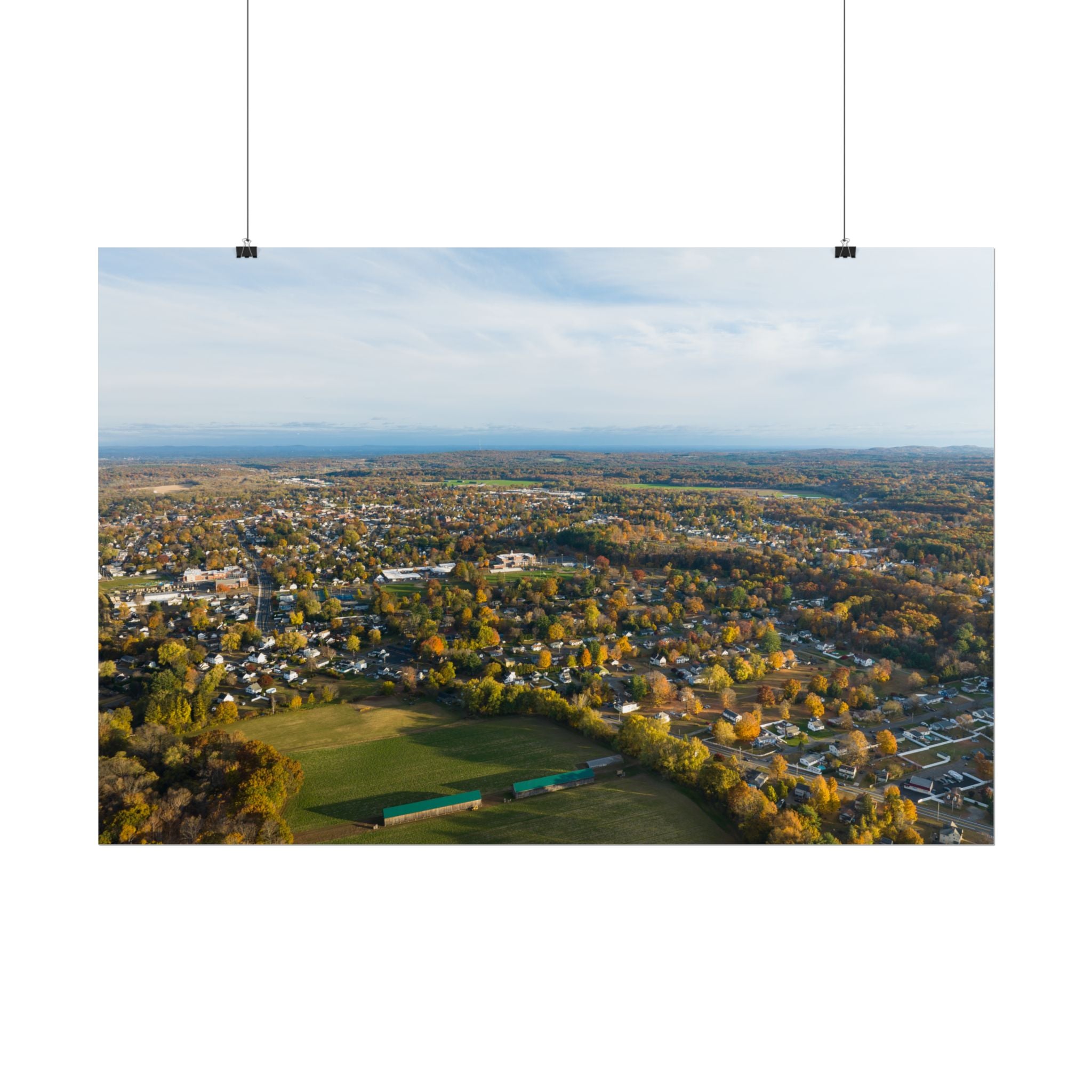Aerial Fall Time Westfield, MA - Rolled Poster