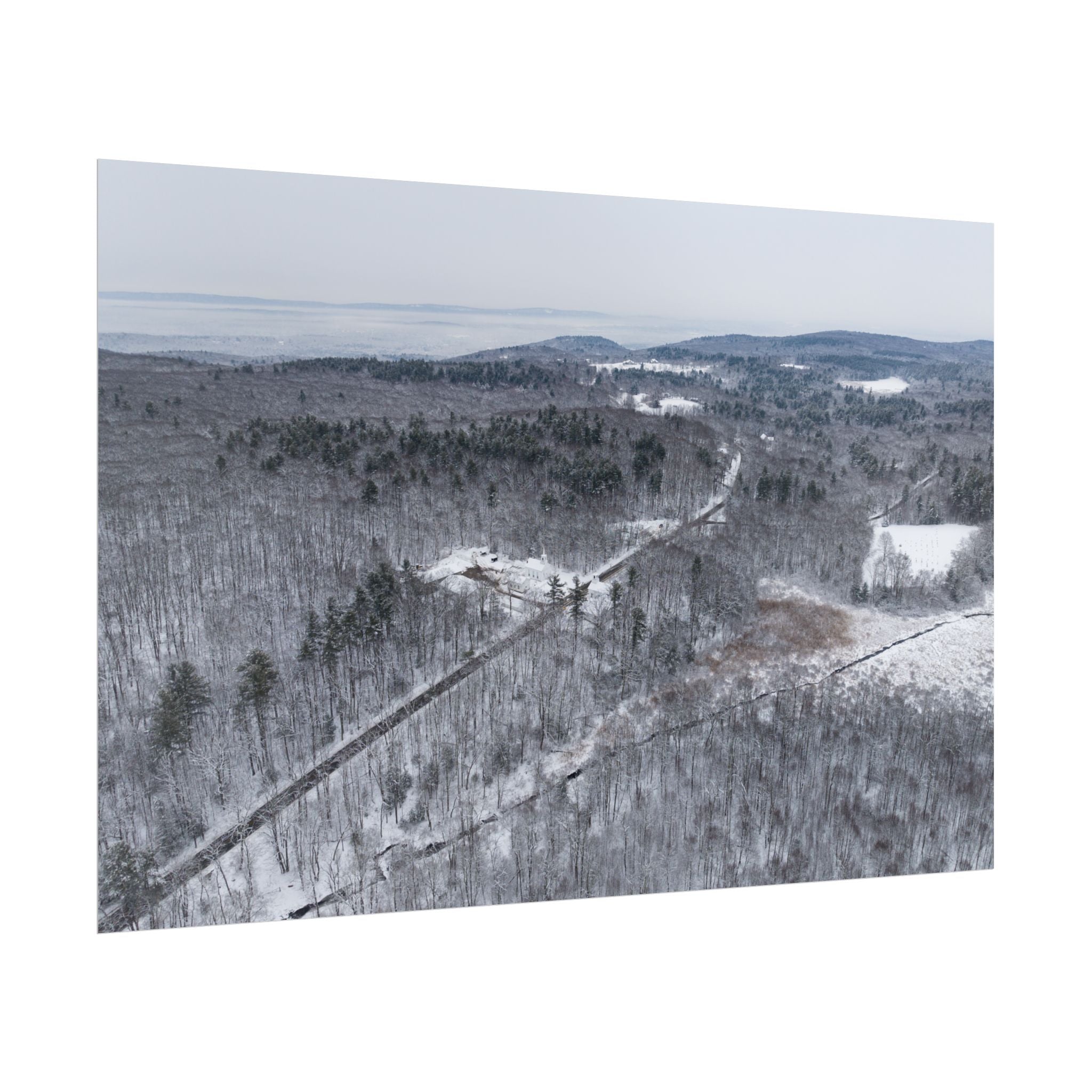 Wintertime - Montgomery, MA - Main Rd - Rolled Poster