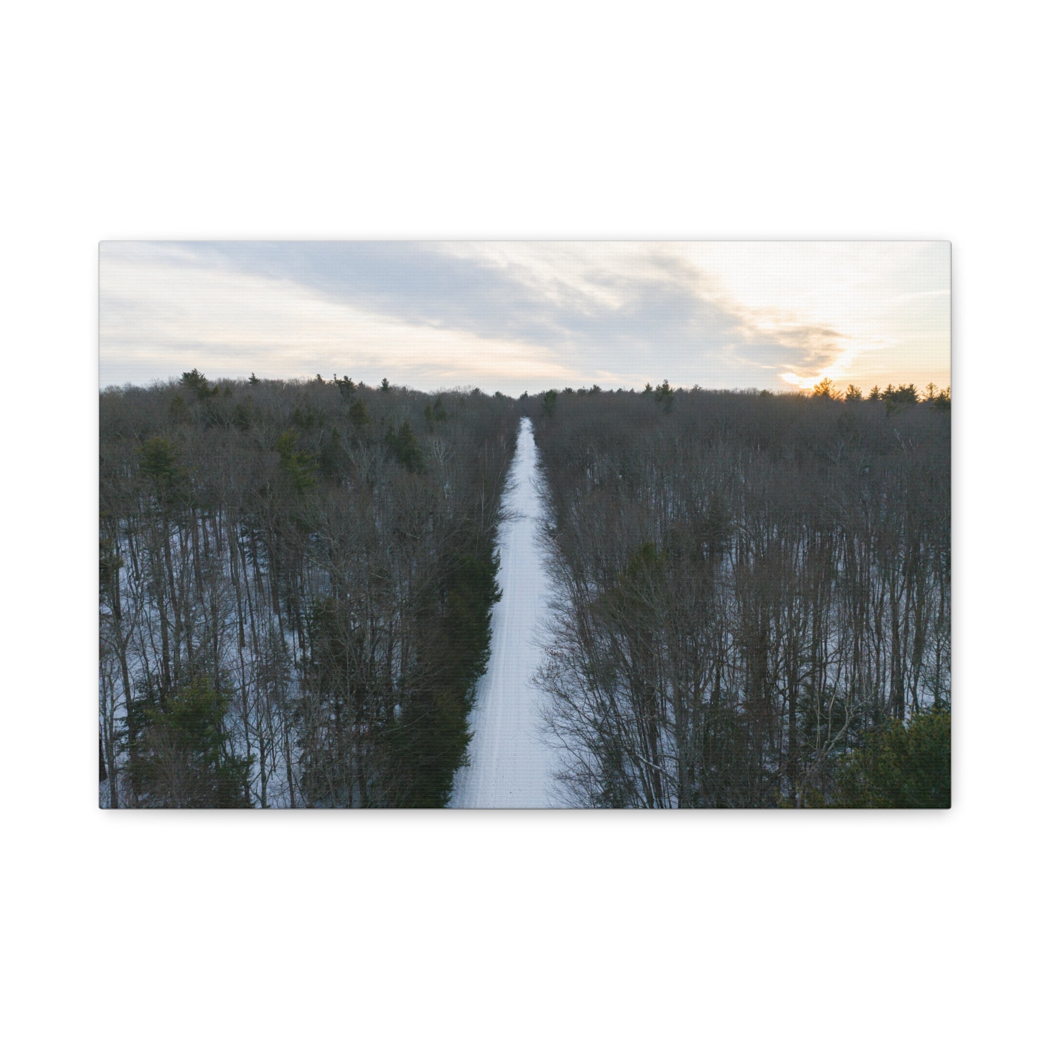 Road To A Wintry Tolland Campground - Otis, MA - Canvas