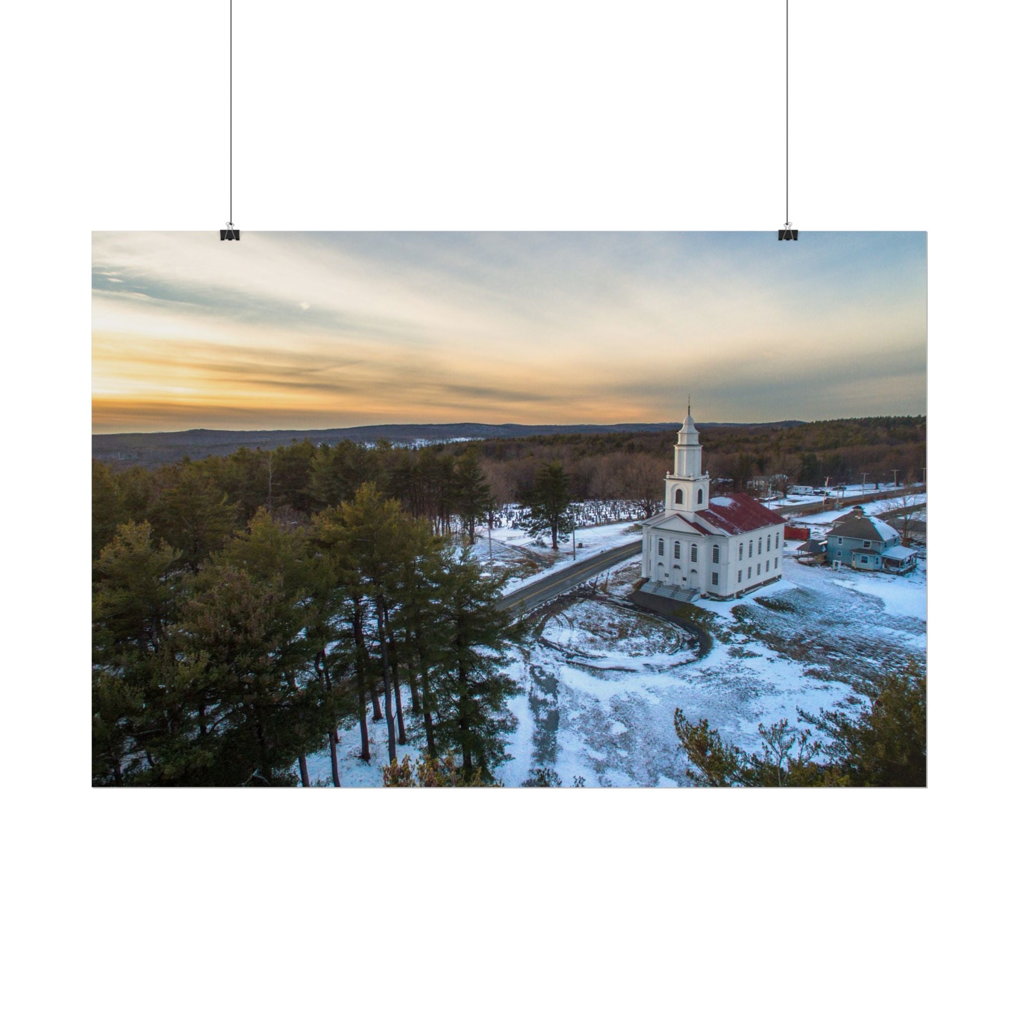 The White Church - Blandford, MA - Rolled Poster