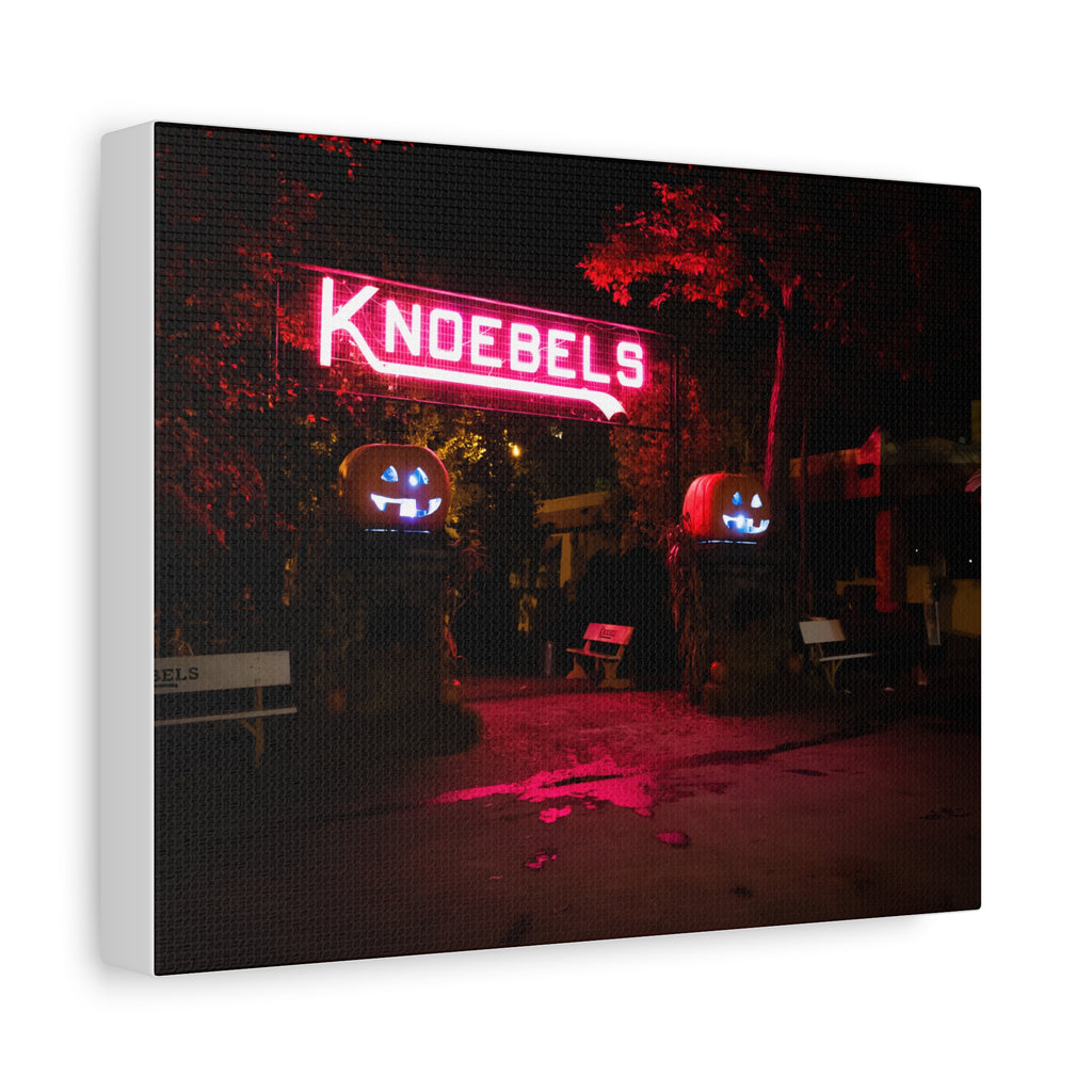 Knoebels Neon Sign During Halloween - Canvas