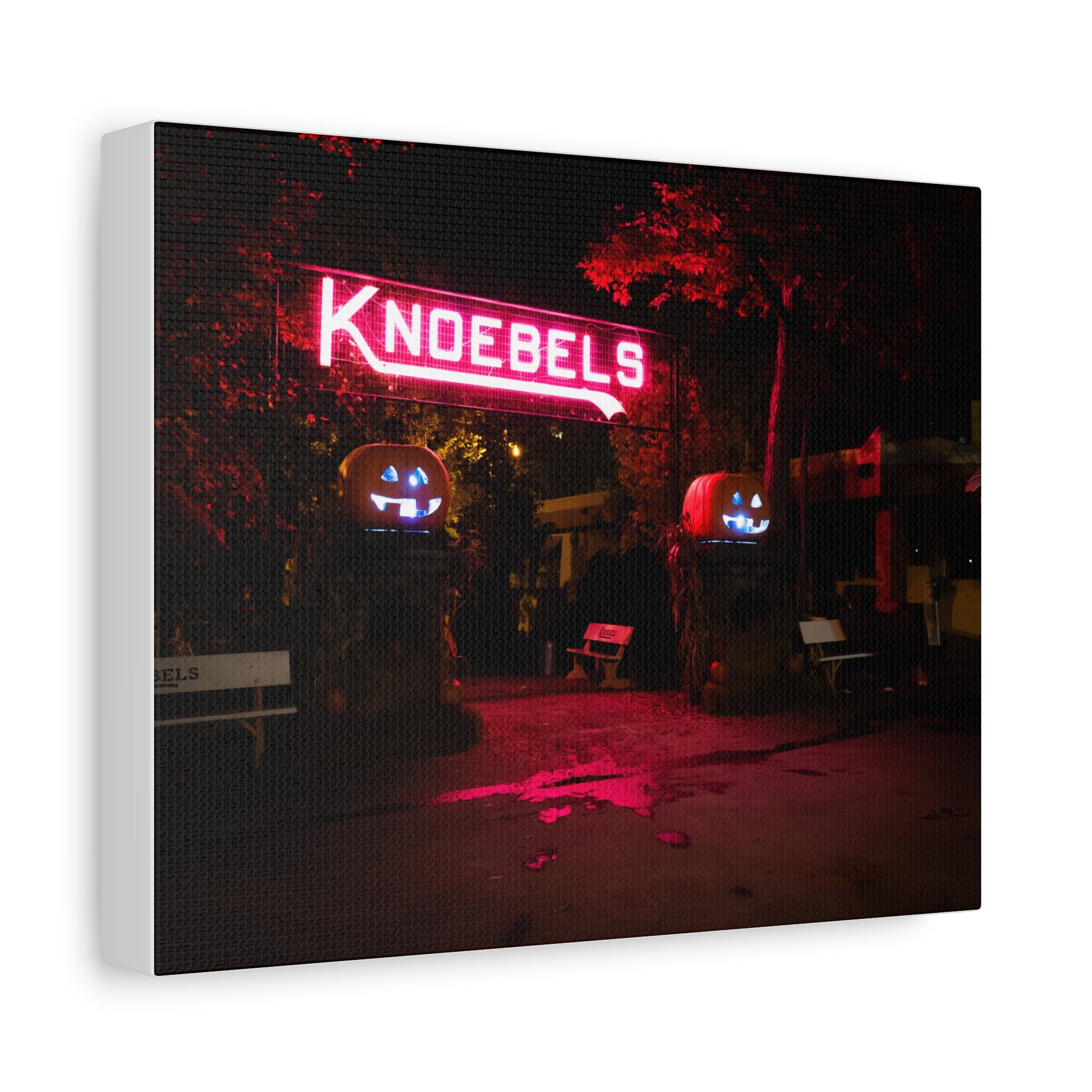 Knoebels Neon Sign During Halloween - Canvas