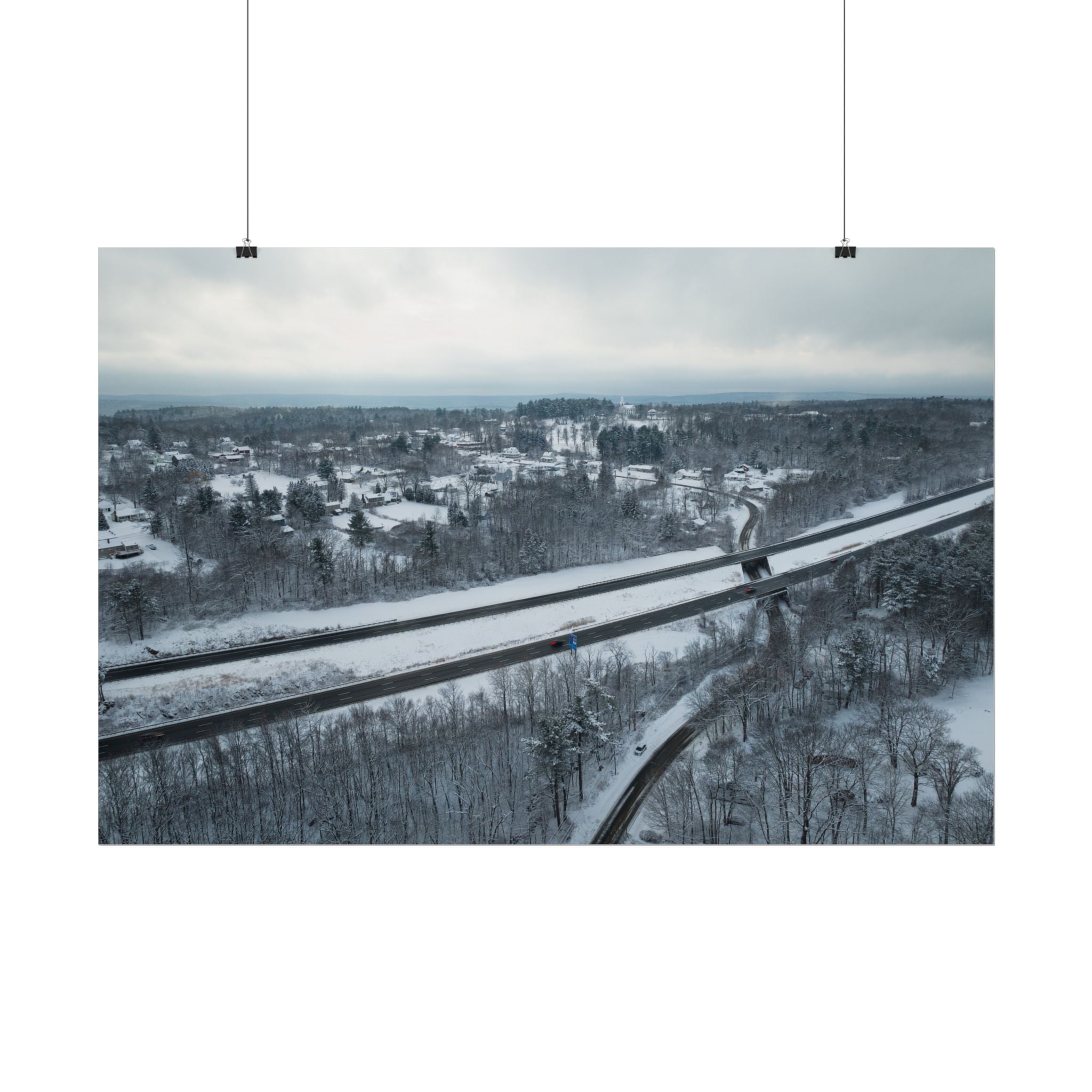 Winter - Blandford, MA - Center of Town - Rolled Poster