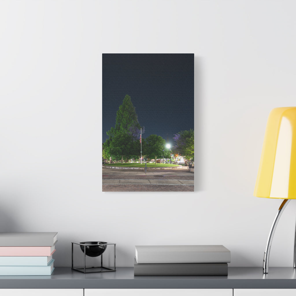 Downtown at Night - Westfield, MA - Canvas