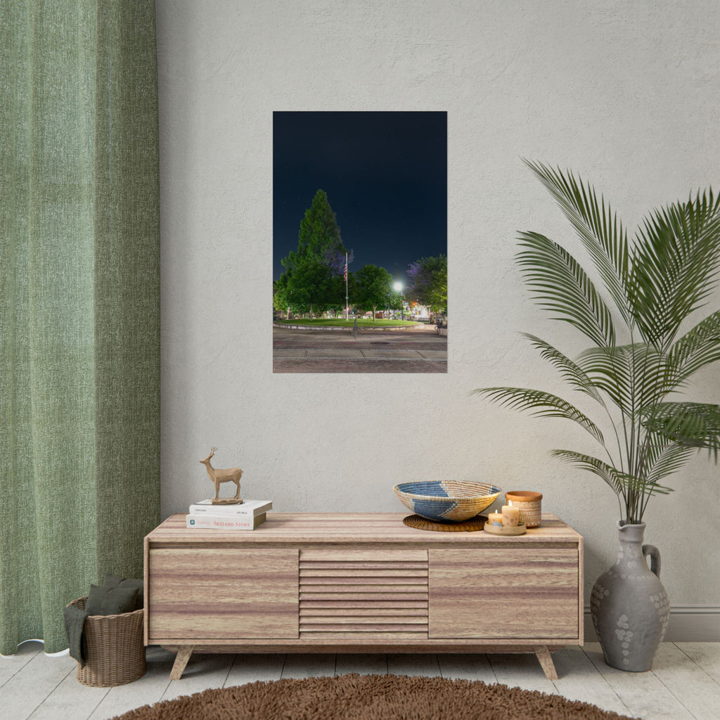 Downtown at Night - Westfield, MA - Rolled Poster