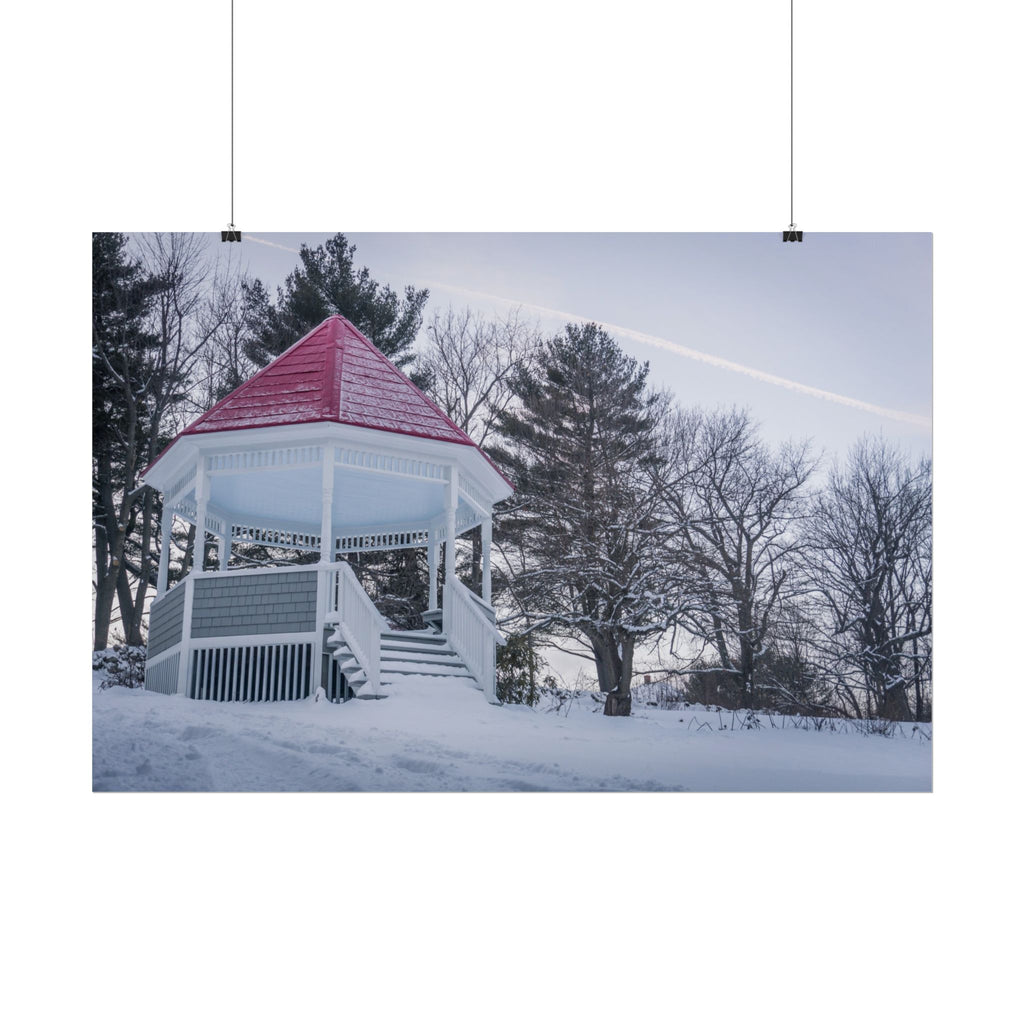 Watson Park Gazebo in the Wintertime - Blandford, MA - Rolled Poster