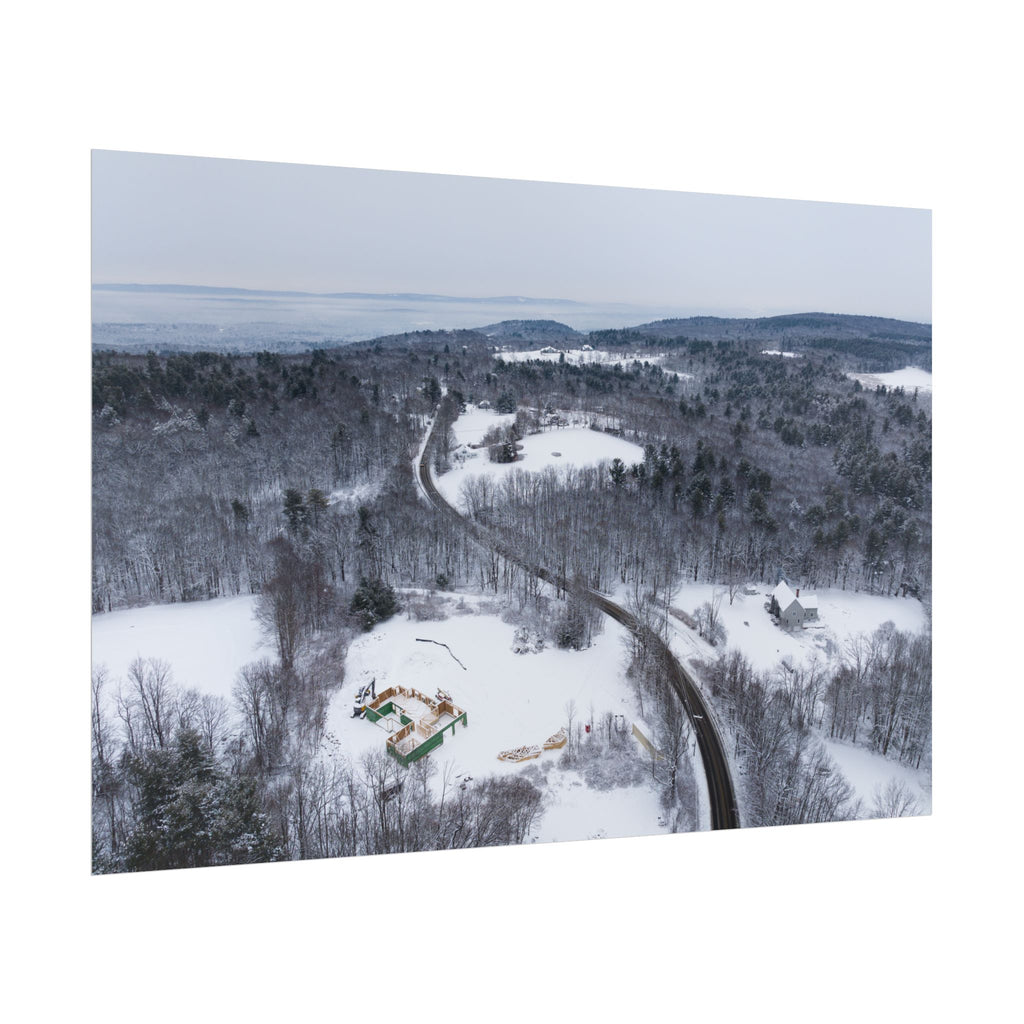 Winter - Montgomery, MA - Main Rd - Rolled Poster