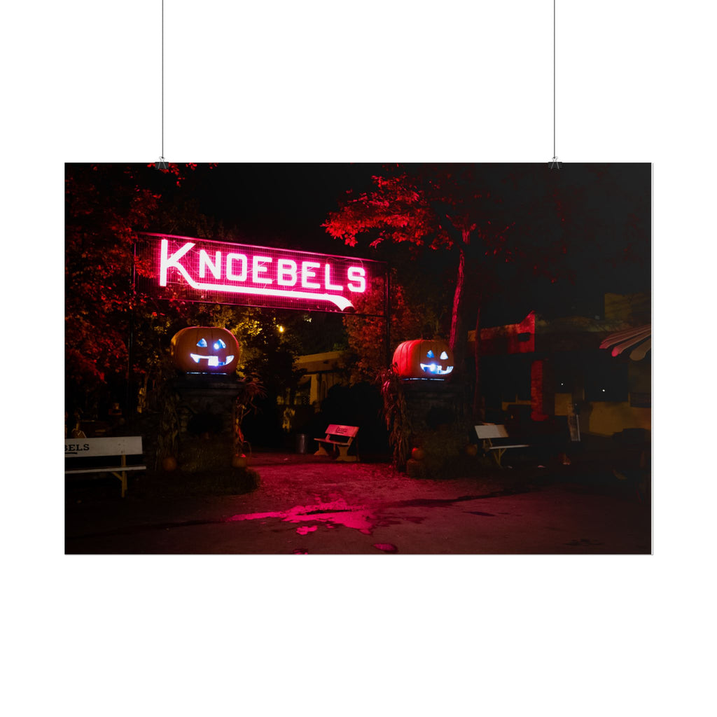 Knoebels Neon Sign During Halloween - Rolled Poster