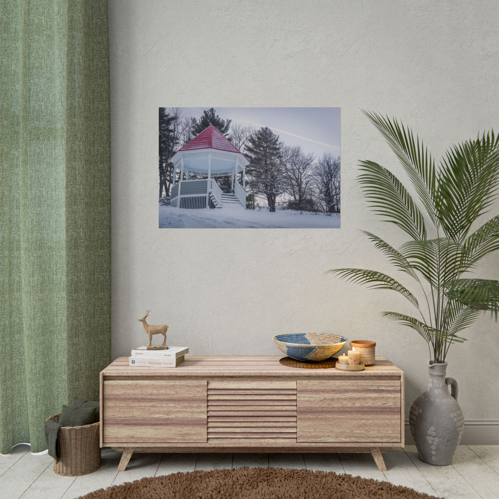 Watson Park Gazebo in the Wintertime - Blandford, MA - Rolled Poster