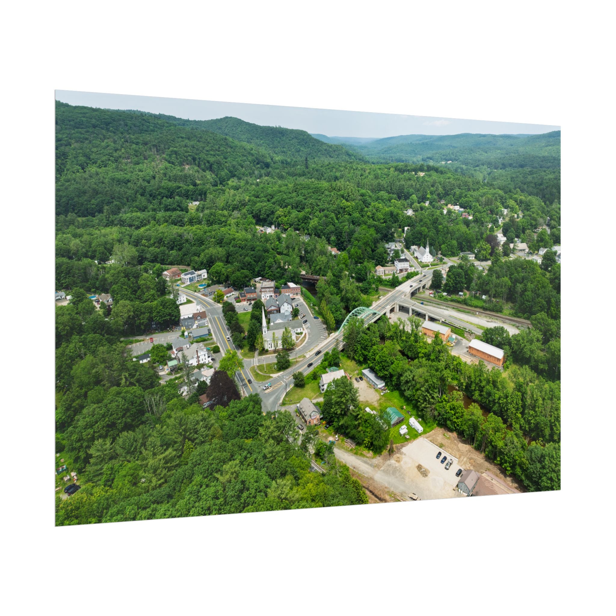 Downtown - Huntington, MA - Rolled Poster