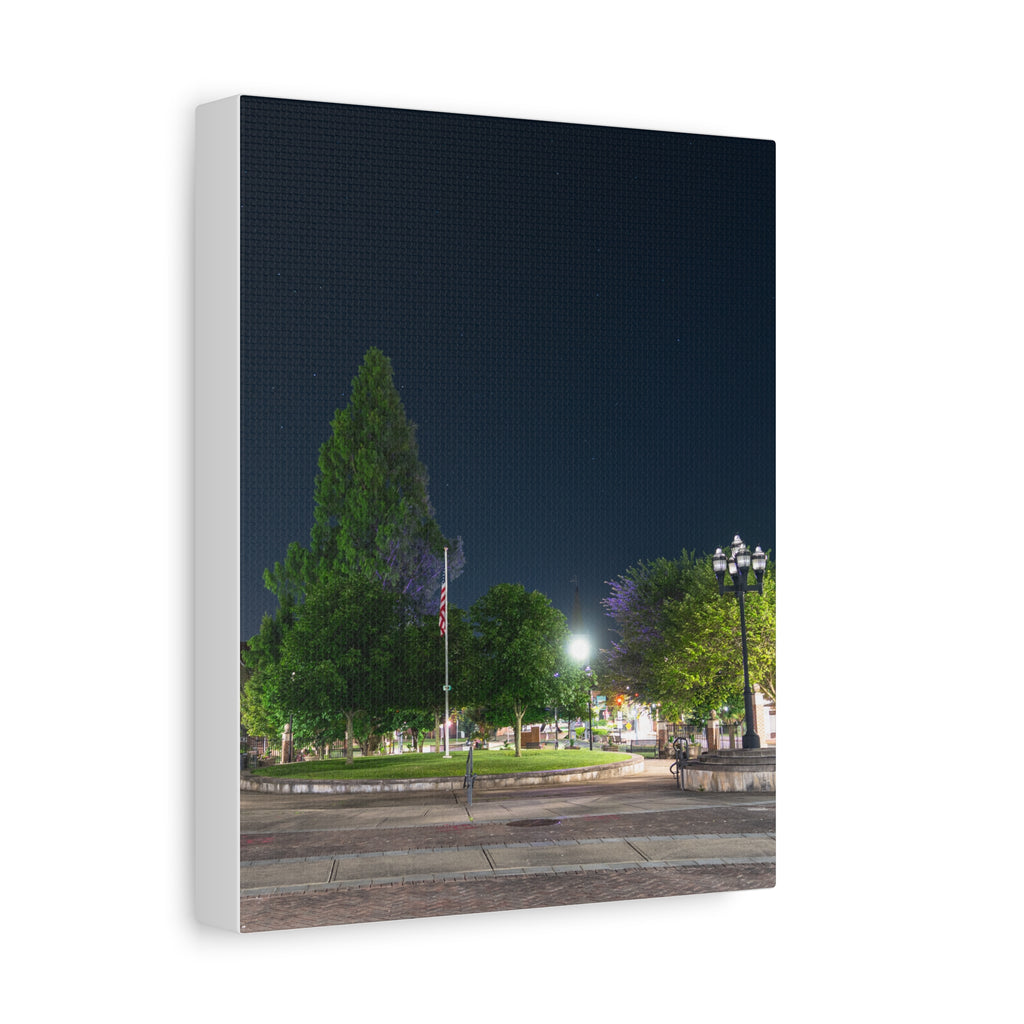 Downtown at Night - Westfield, MA - Canvas