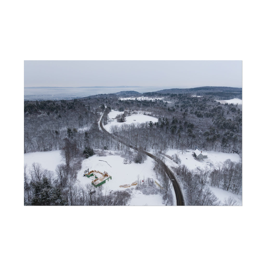 Winter - Montgomery, MA - Main Rd - Rolled Poster